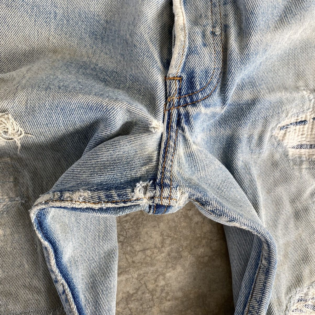 Vintage Levis 90’s 501 Boro Distressed Cropped Denim