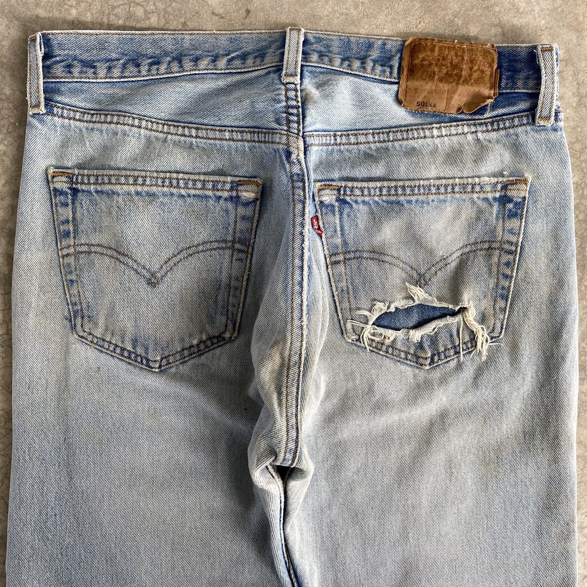 Vintage Levis 90’s 501 Boro Distressed Cropped Denim