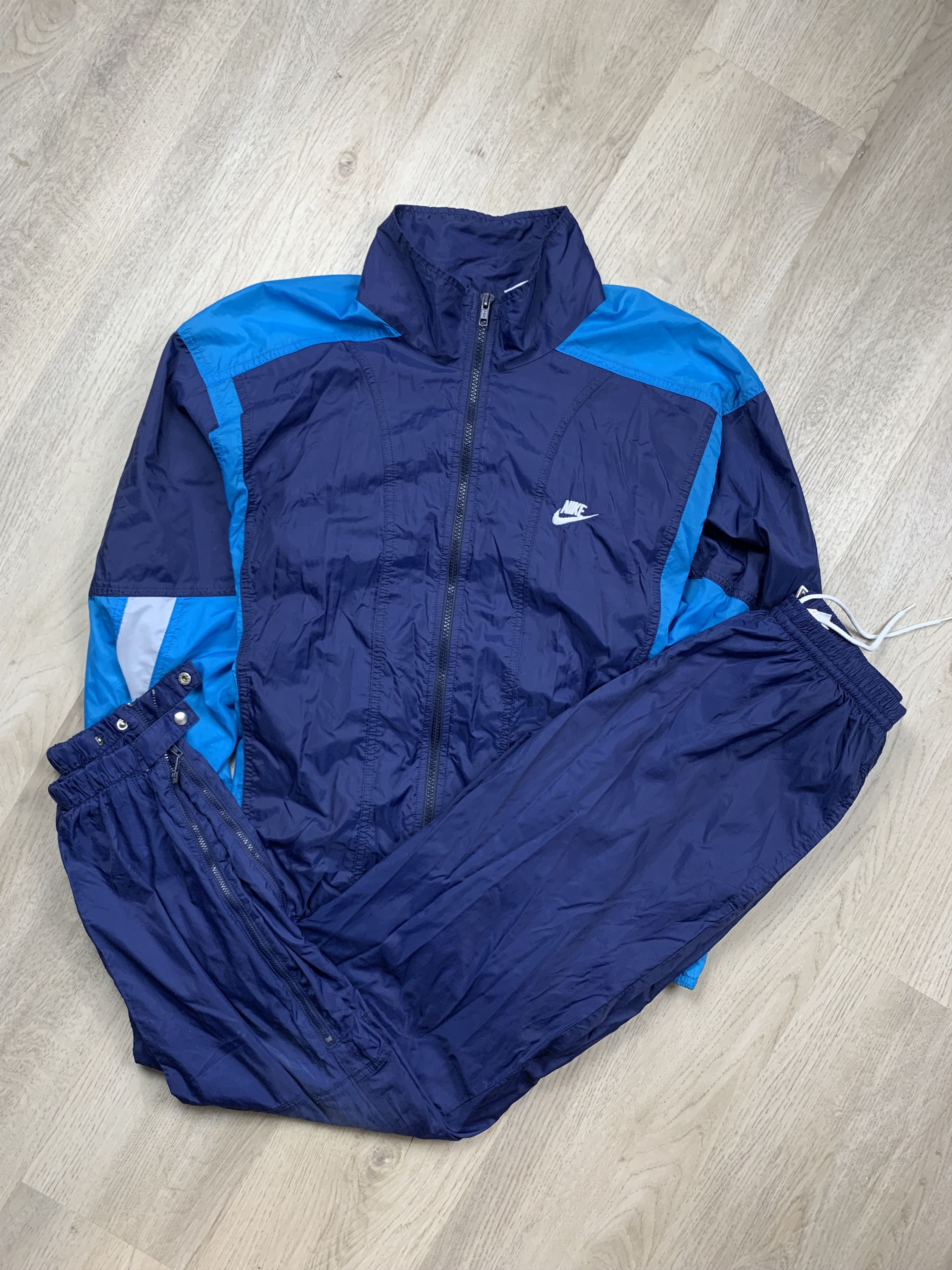 Nike Nike Vintage Mens Nylon Track Suit Jacket + Pants Drill Size US 32 / EU 48 - 1 Thumbnail