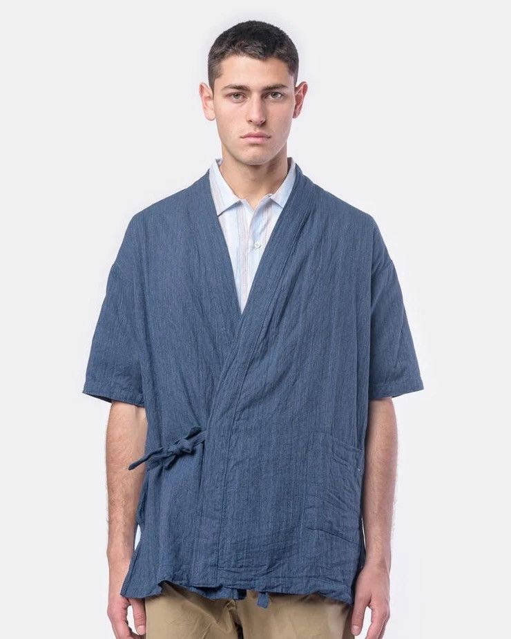 image of Mohawk General Store x Smock Onsen Noragi Cardigan Kimono Made In Japan Mohawk in Navy (Size Large)