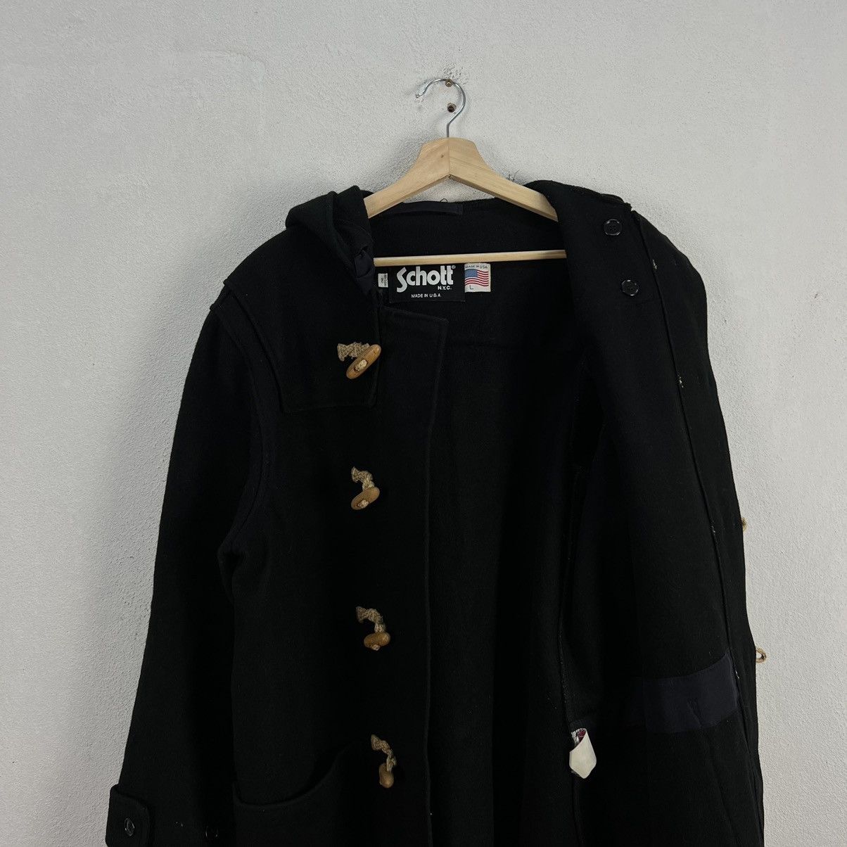 Schott VINTAGE LONG DUFFLE WOOL JACKET SCHOTT MADE IN USA Size US L / EU 52-54 / 3 - 12 Thumbnail