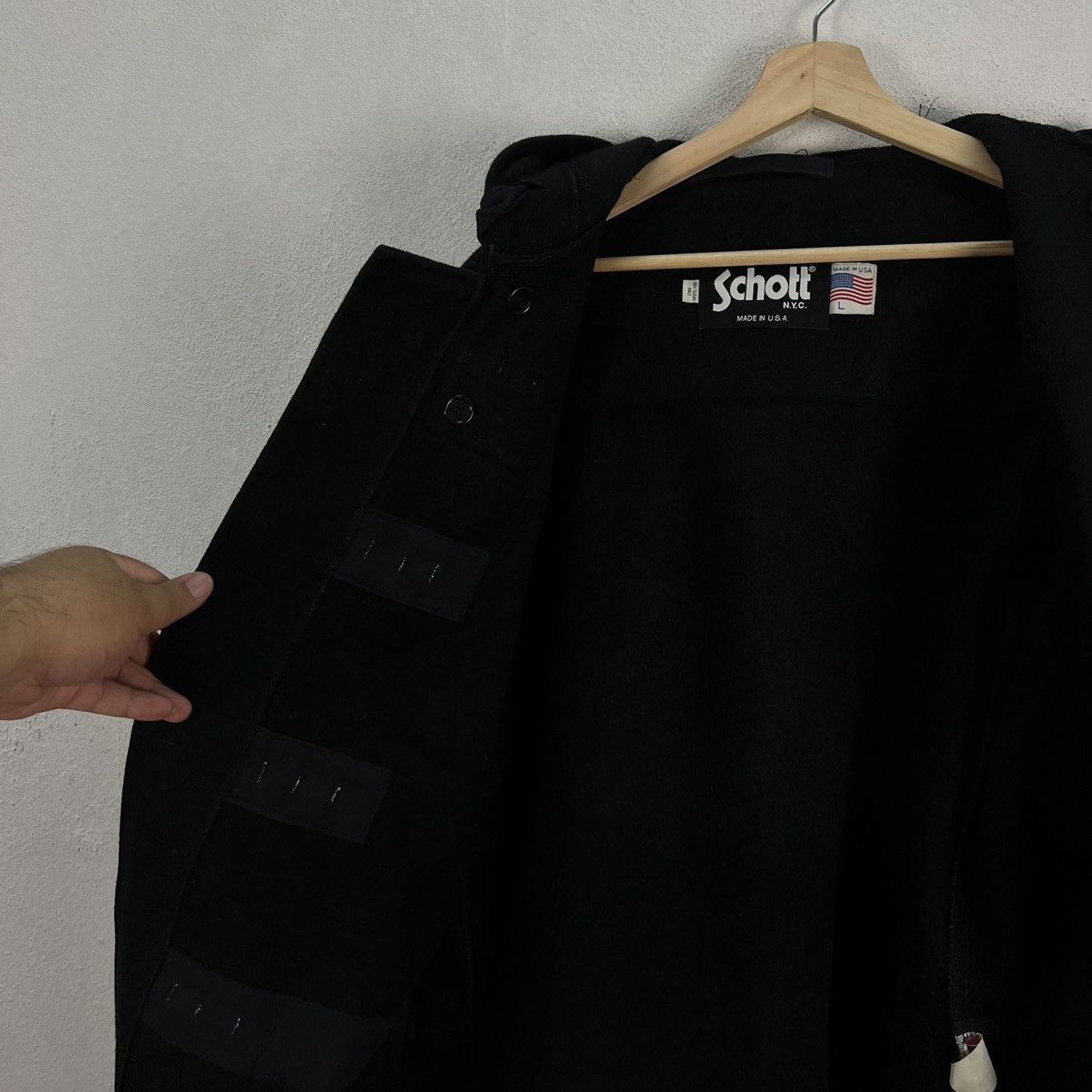 Schott VINTAGE LONG DUFFLE WOOL JACKET SCHOTT MADE IN USA Size US L / EU 52-54 / 3 - 13 Thumbnail