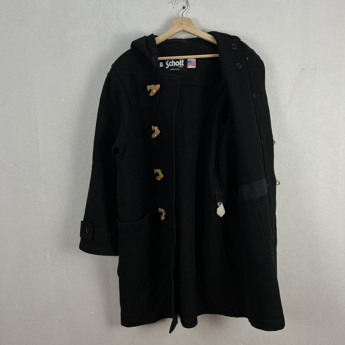 Schott VINTAGE LONG DUFFLE WOOL JACKET SCHOTT MADE IN USA Size US L / EU 52-54 / 3 - 11 Thumbnail