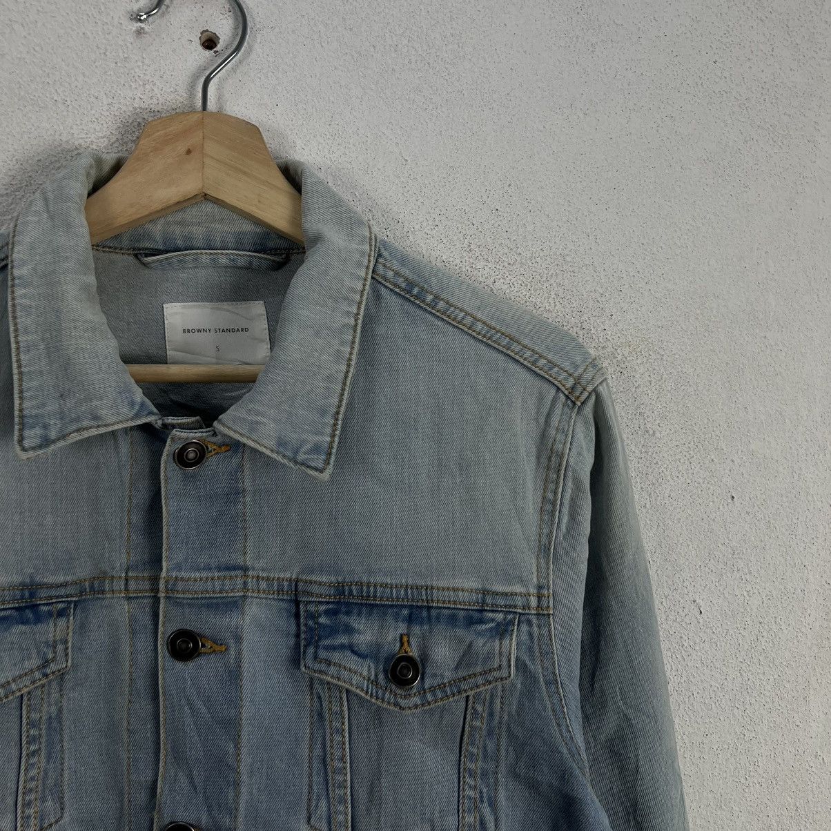 Japanese Brand RARE DISTRESSED DENIM TRUCKER JACKET BROWNY STANDARD JAPAN Size S / US 4 / IT 40 - 4 Thumbnail