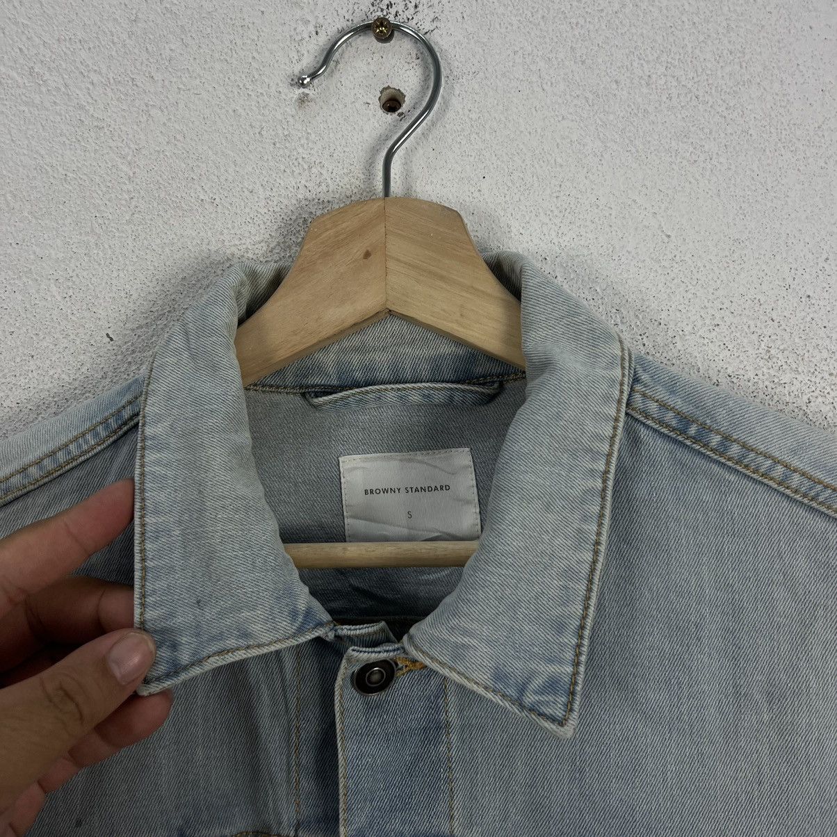 Japanese Brand RARE DISTRESSED DENIM TRUCKER JACKET BROWNY STANDARD JAPAN Size S / US 4 / IT 40 - 7 Thumbnail