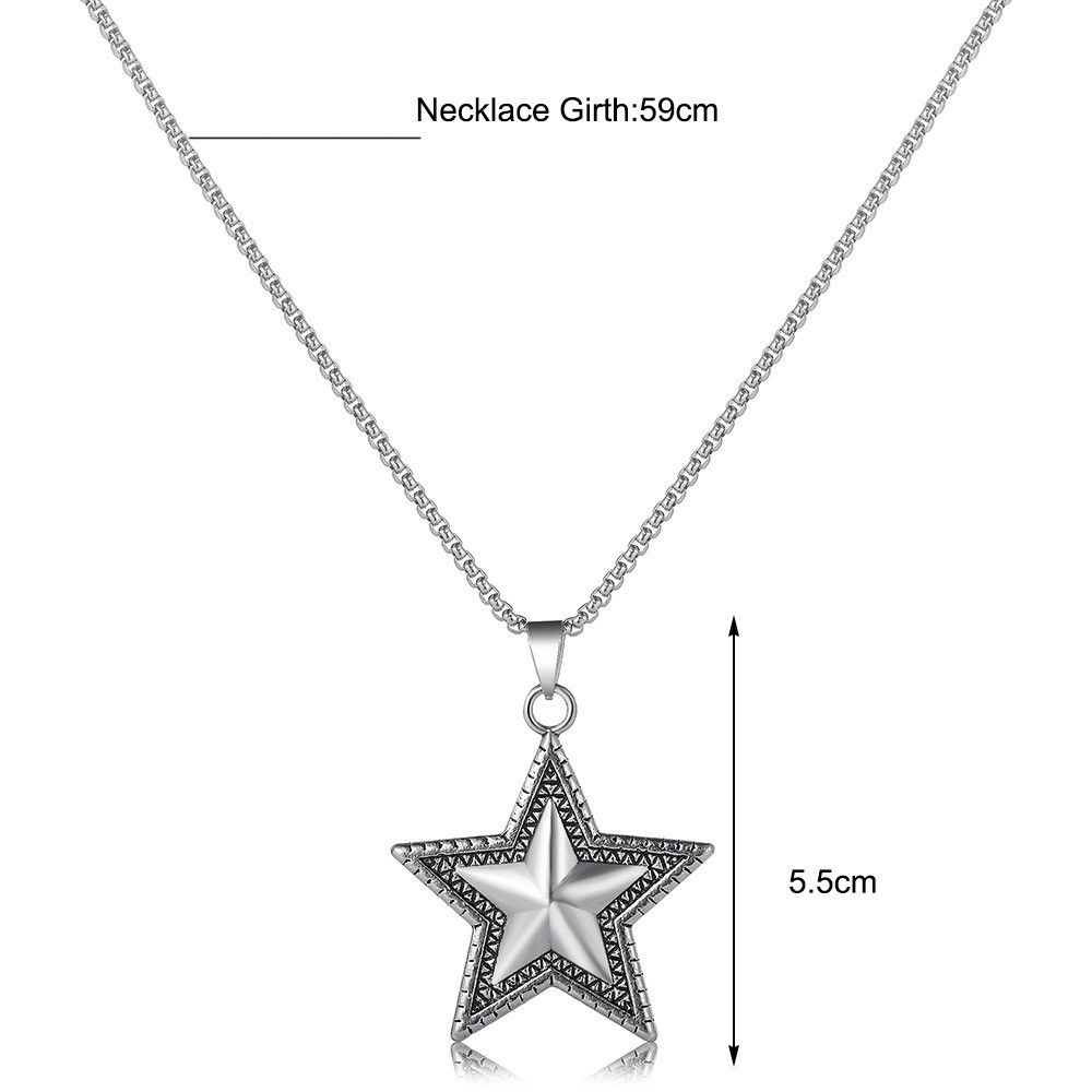 Jewelry Temperament Personality Punk Five-pointed Star Necklace Size ONE SIZE - 5 Thumbnail