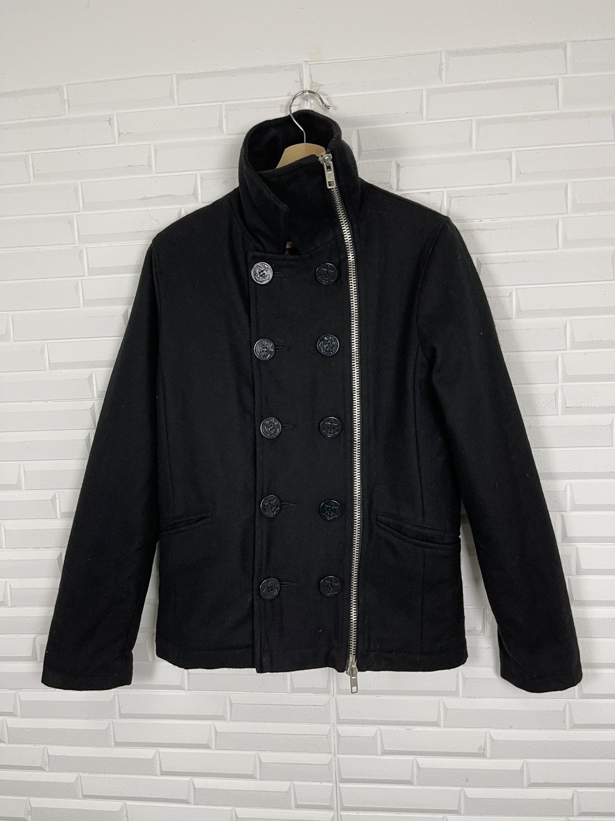 Japanese Brand Asymmetrical Zipper Button Avant Garde Wool Jacket Lucy Size US M / EU 48-50 / 2 - 5 Thumbnail