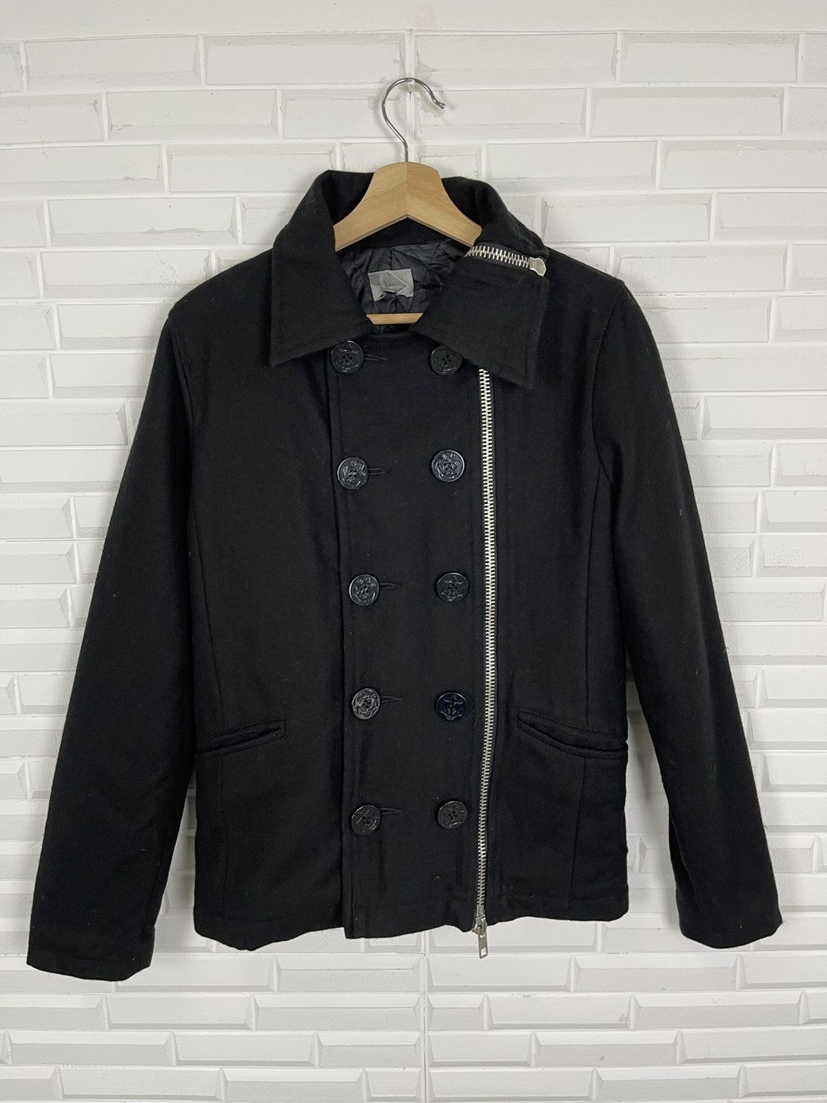 Japanese Brand Asymmetrical Zipper Button Avant Garde Wool Jacket Lucy Size US M / EU 48-50 / 2 - 2 Thumbnail