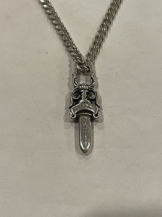 Chrome Hearts Chrome Hearts Large Dagger Pendant Cuban Link Chain ...