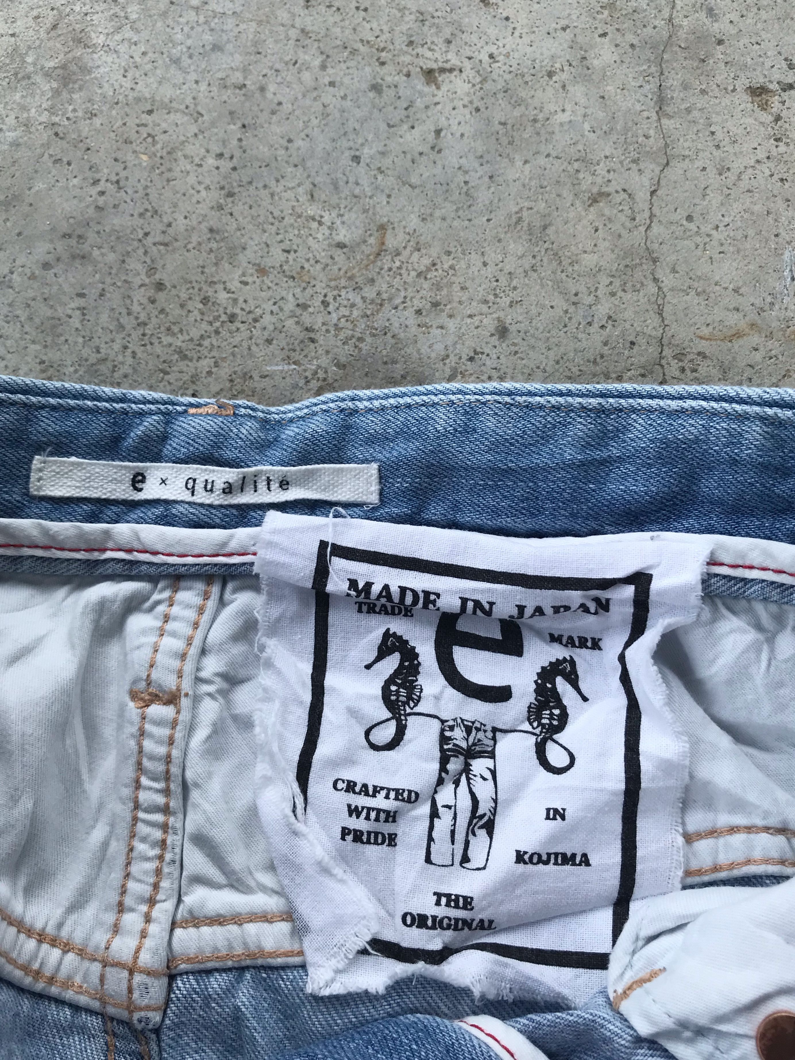 Japanese Brand e x qualite by Kojima blue denim jeans art design Size 26" / US 2 / IT 38 - 4 Thumbnail