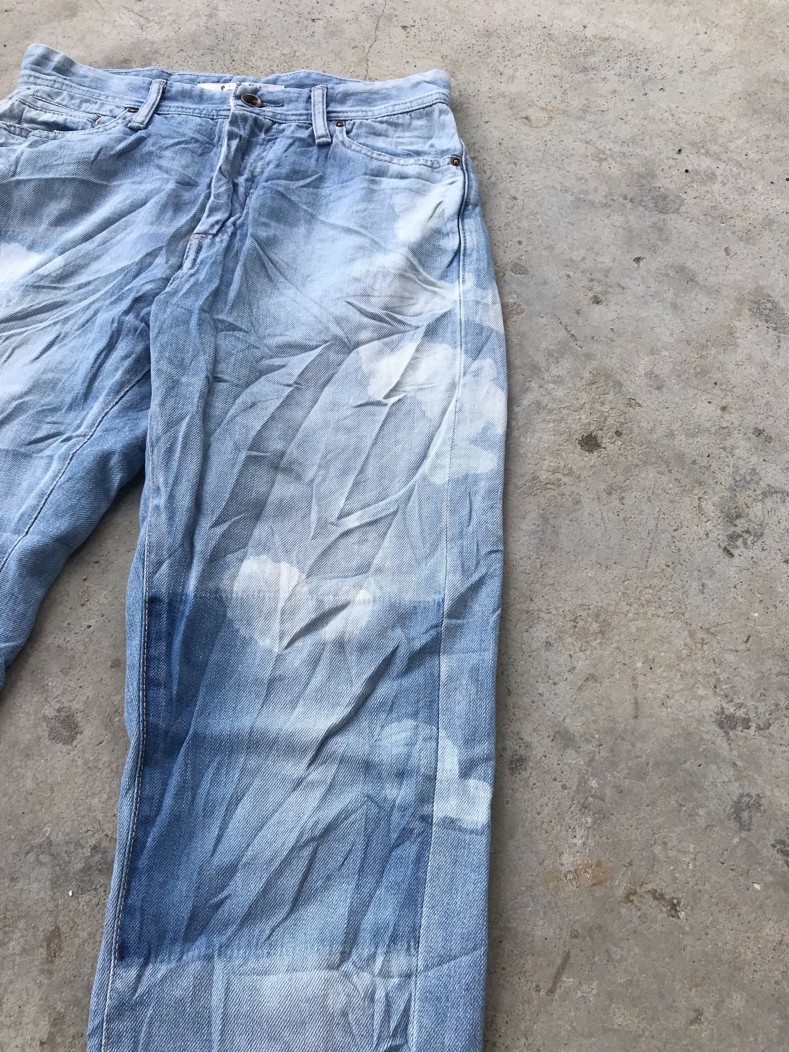 Japanese Brand e x qualite by Kojima blue denim jeans art design Size 26" / US 2 / IT 38 - 3 Thumbnail