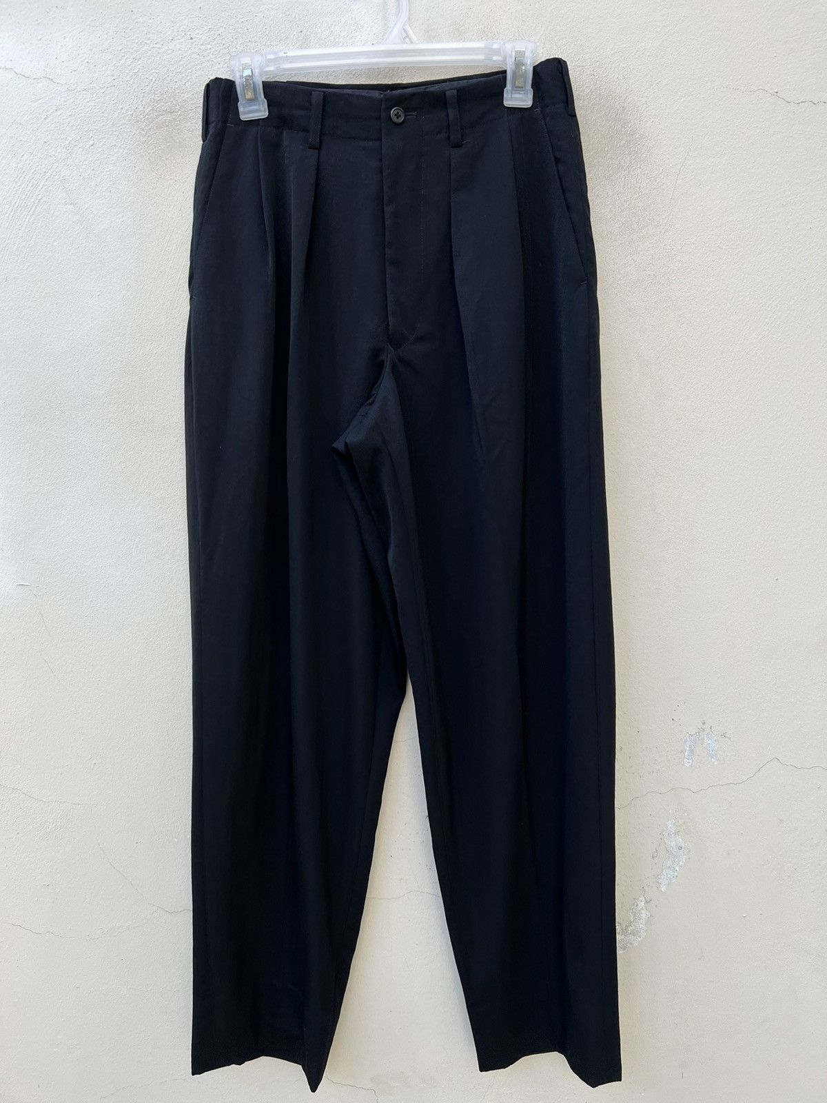 image of 2001 S/s Yohji Yamamoto Y’S For Men Black Baggy Wool Trouser (Size 28)