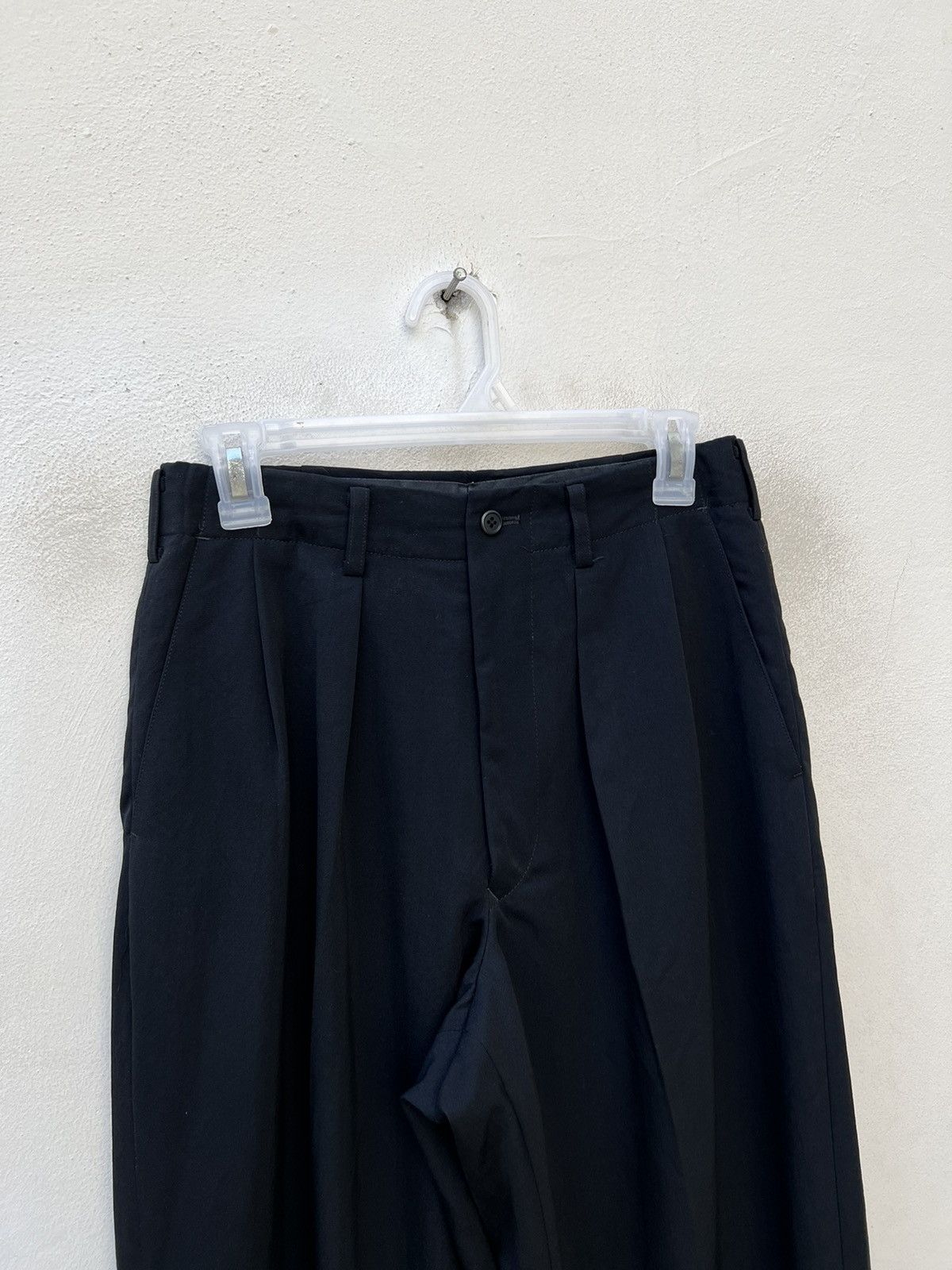 Yohji Yamamoto 2001 S/S Yohji Yamamoto Y’s for Men Black Baggy Wool Trouser Size US 28 / EU 44 - 2 Thumbnail
