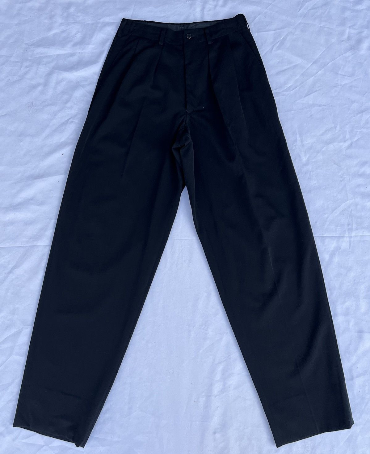 Yohji Yamamoto 2001 S/S Yohji Yamamoto Y’s for Men Black Baggy Wool Trouser Size US 28 / EU 44 - 17 Thumbnail