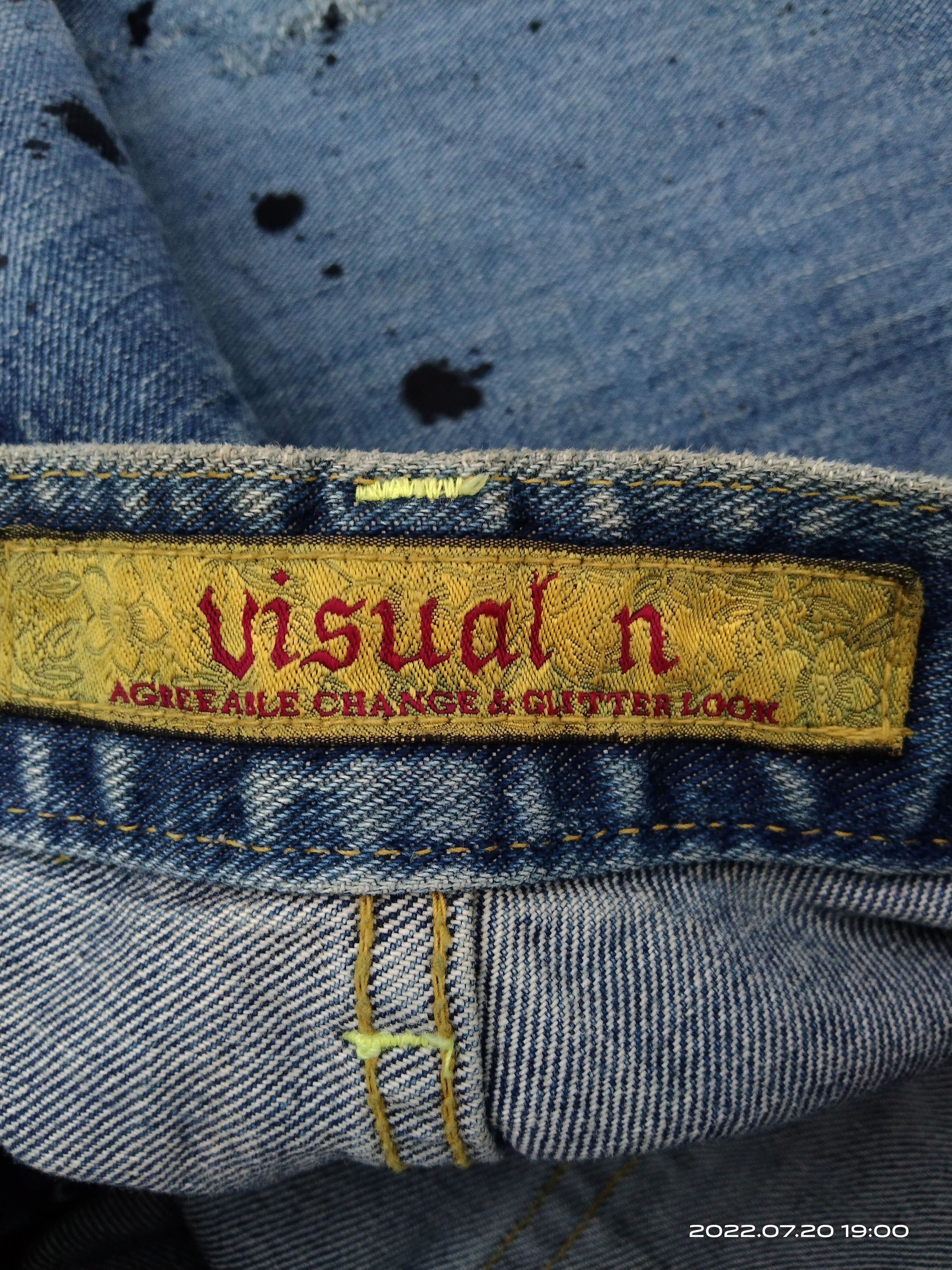 If Six Was Nine FLARED🔥DiSTRESSED RIPED VISUAL DENIM PANTS Size US 29 - 7 Thumbnail