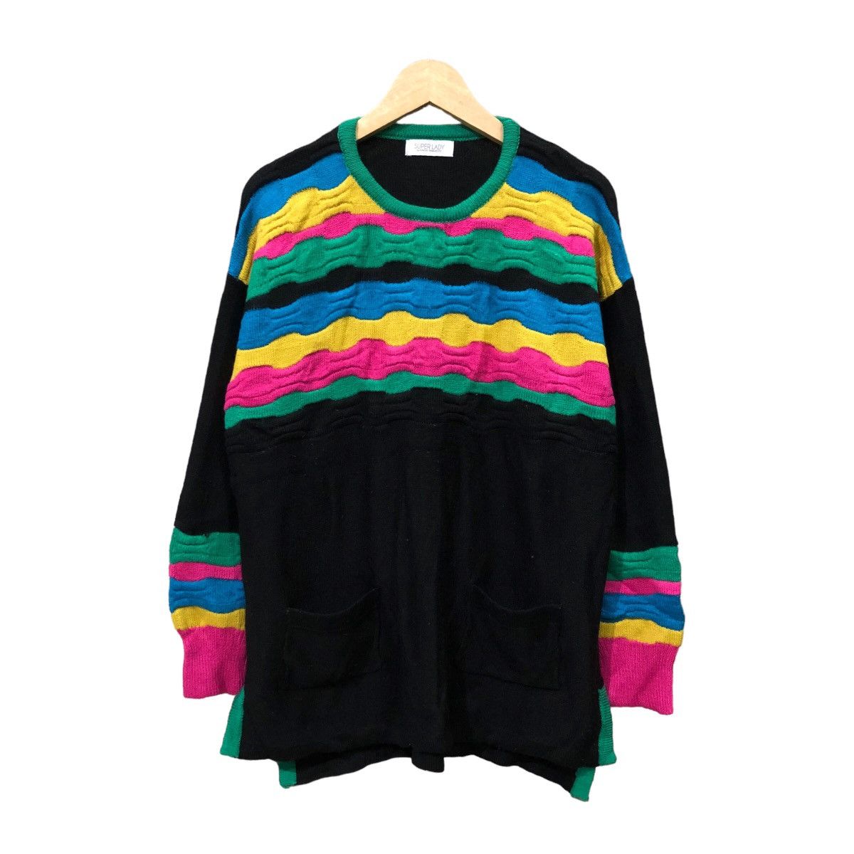 Super Lady by Kansai Yamamoto Two Pocket Knit Sweater