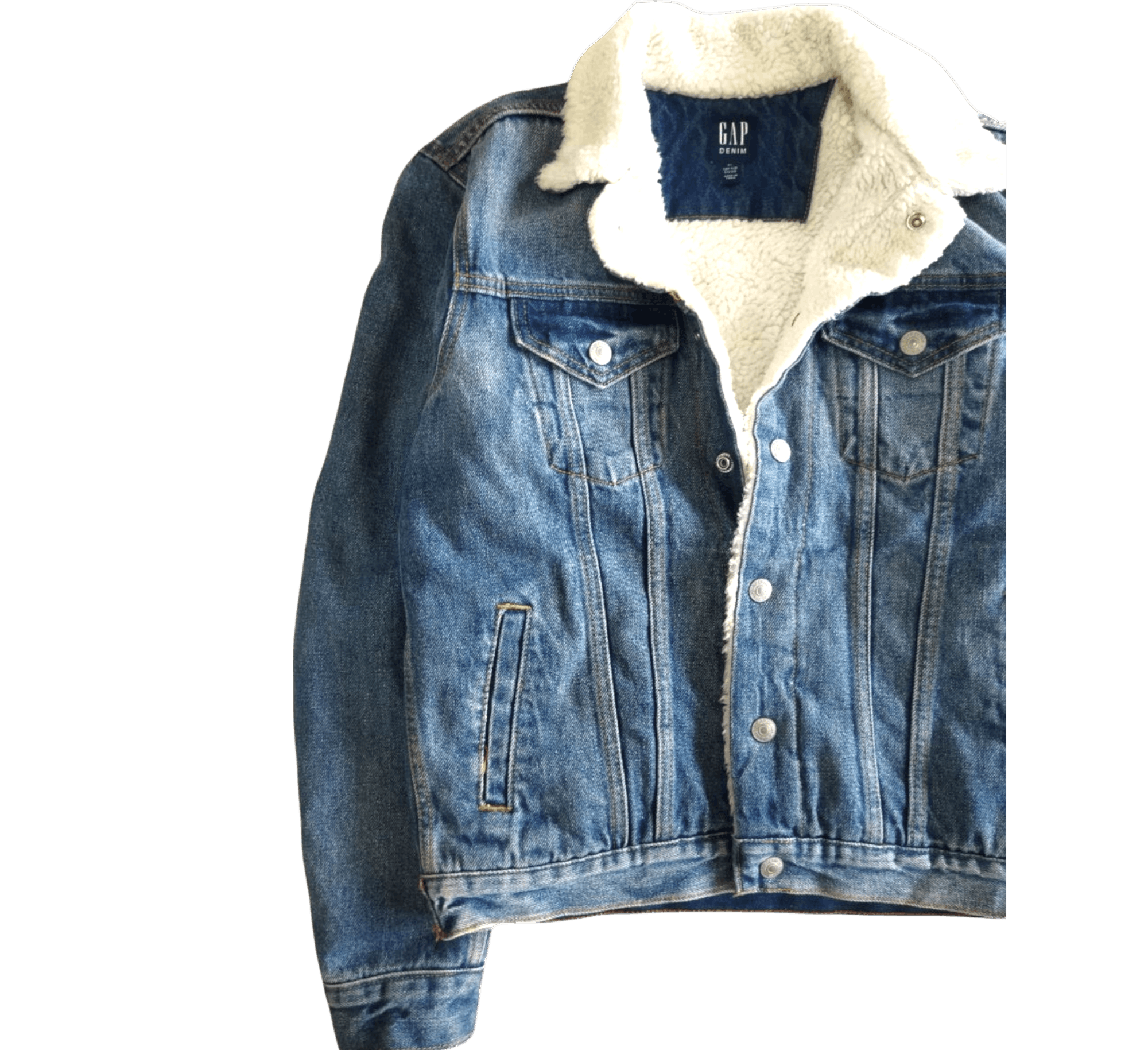 Gap Vintage GAP Sherpa Lining Denim Jacket Size US XS / EU 42 / 0 - 3 Thumbnail