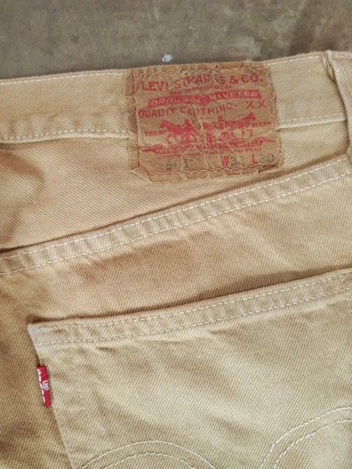Levi's Vintage Levi's 501 Brown Straight Leg Jeans 33x30 Size US 33 - 3 Thumbnail