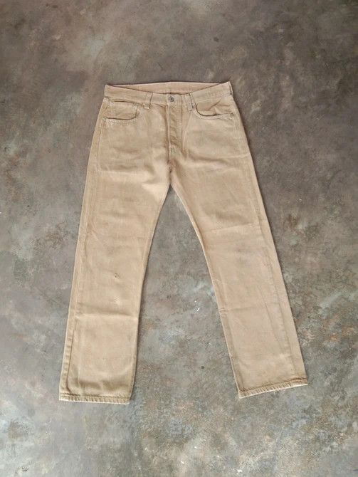 image of Levis x Vintage Levi's 501 Brown Distressed Jeans 33X30, Men's