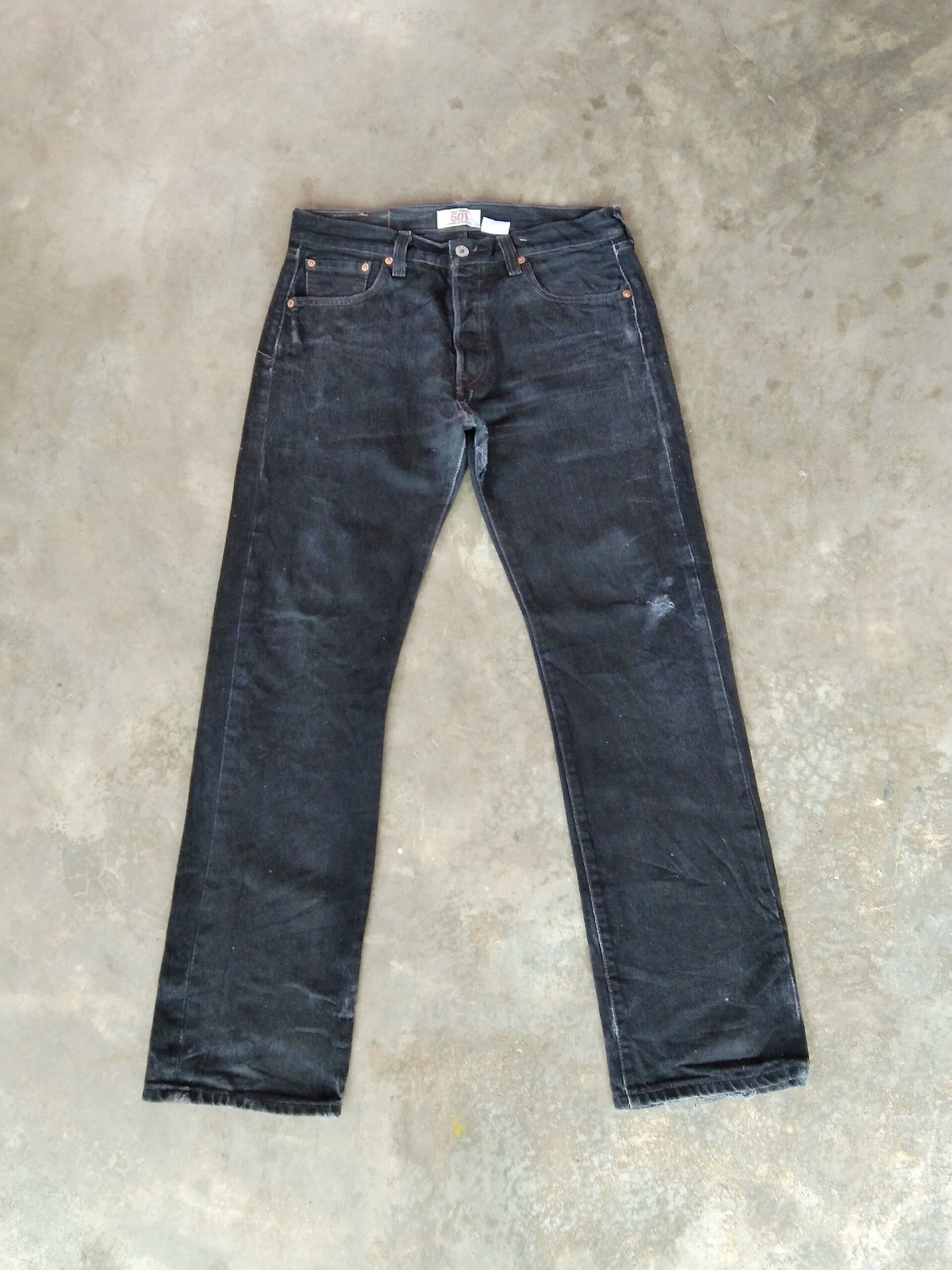 Pre-owned Levis X Vintage Levi's 501 Black Distressed Jeans 30x30