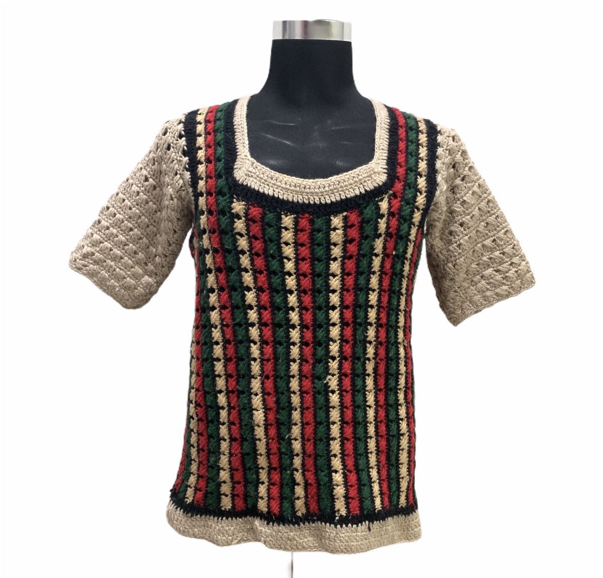 Designer × Eleven Paris ELEVEN DELUXE RONFFINE Wide Neck Stripe Colour Knit Sweater Size US M / EU 48-50 / 2 - 1 Thumbnail
