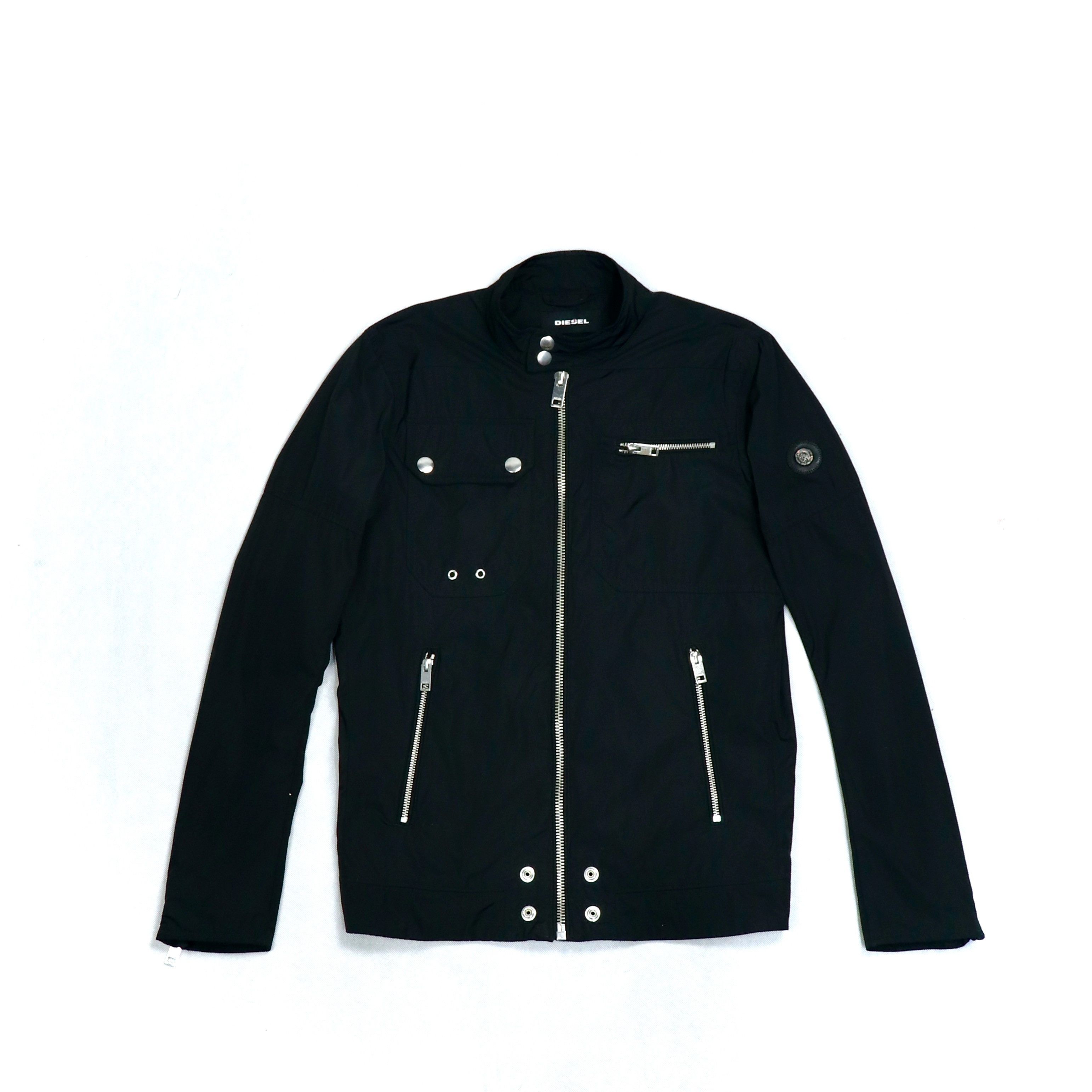 【Diesel】 Diesel J-Beck Biker Jacket Black Men's Biker jacket in padded cotton with bands | Multicolor