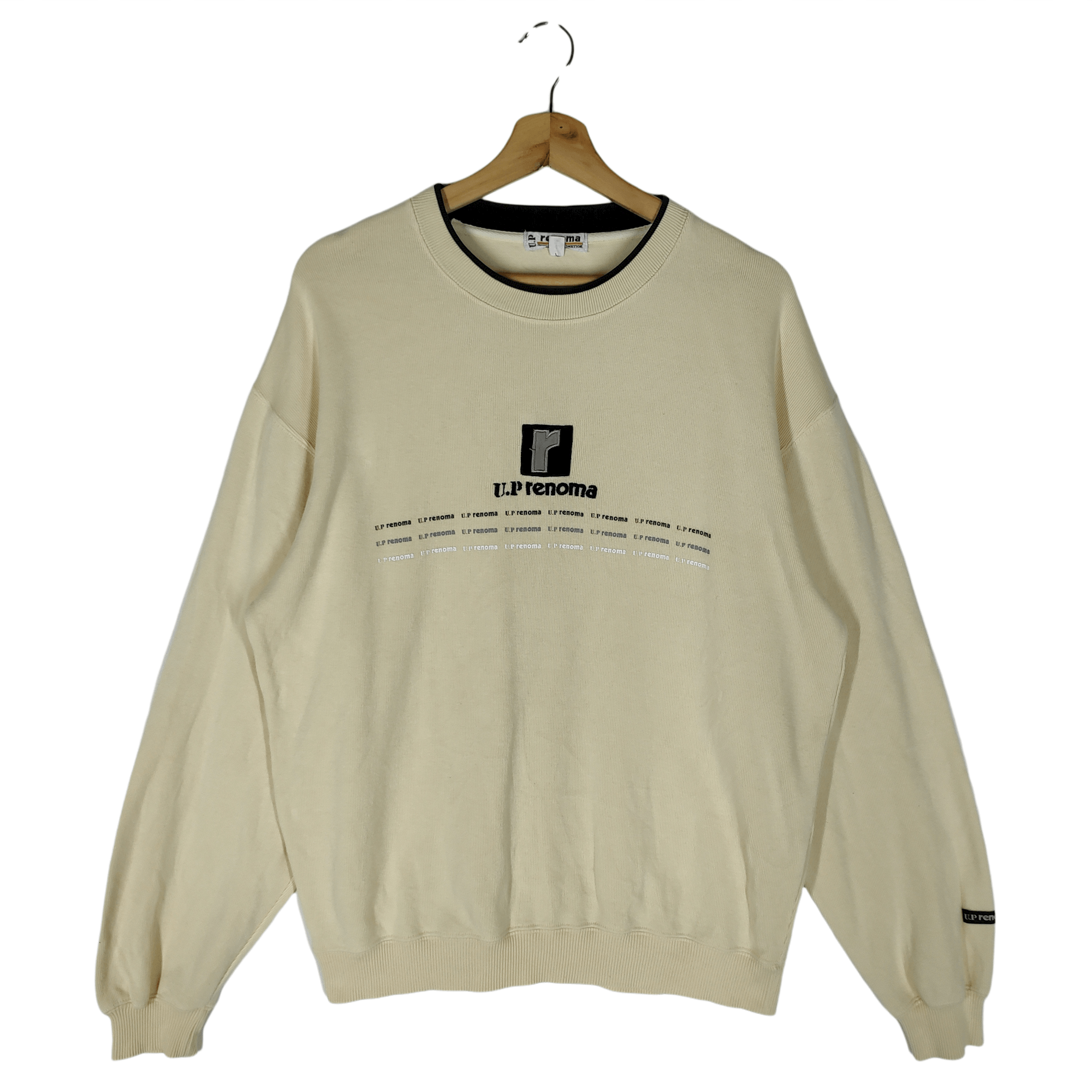 image of U.p Renoma Sweatshirts in Light Yellow, Men's (Size Large)