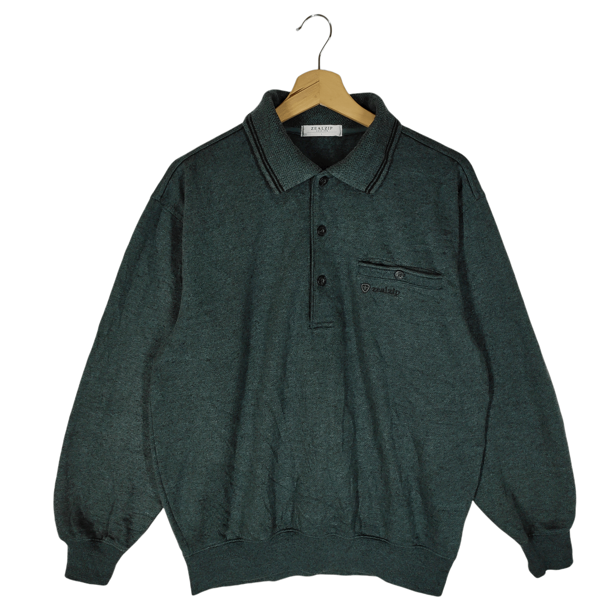 image of Vintage Zealzip Sweaters in Teal, Men's (Size Large)