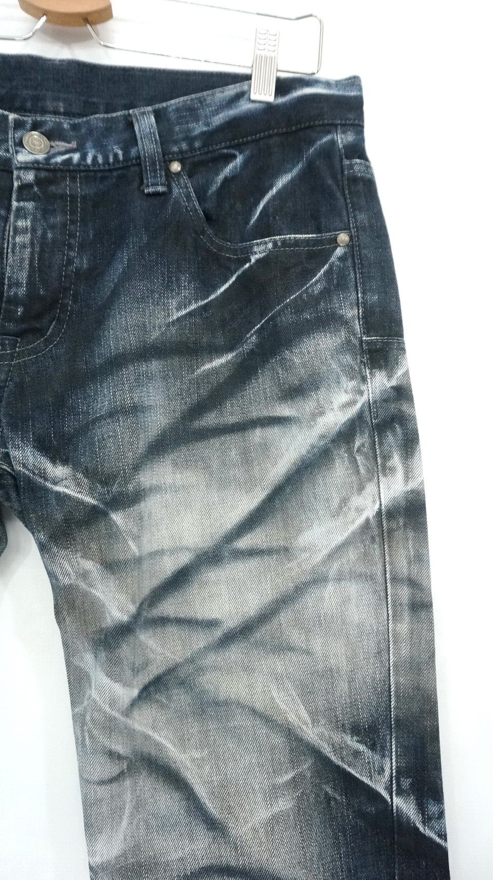 Japanese Brand Dope Vtg Tornado Mart Japan Distressed Lowrise Worn Jeans Size US 34 / EU 50 - 5 Thumbnail