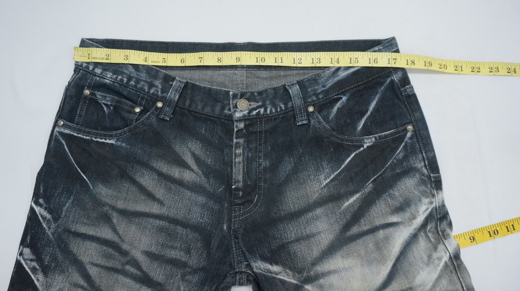 Japanese Brand Dope Vtg Tornado Mart Japan Distressed Lowrise Worn Jeans Size US 34 / EU 50 - 13 Thumbnail
