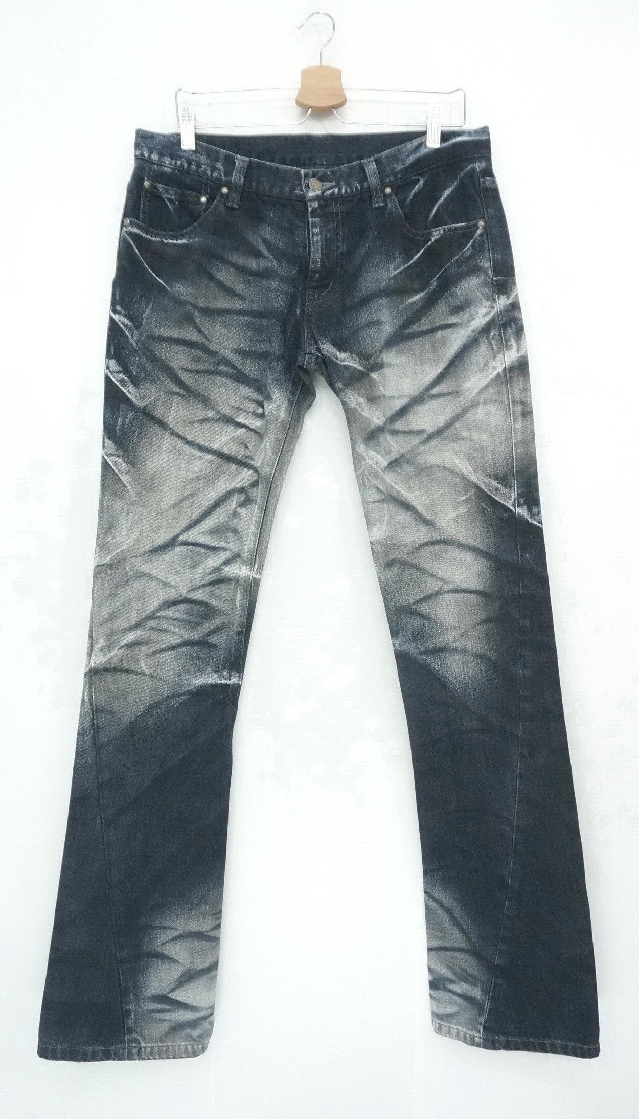 Japanese Brand Dope Vtg Tornado Mart Japan Distressed Lowrise Worn Jeans Size US 34 / EU 50 - 1 Thumbnail