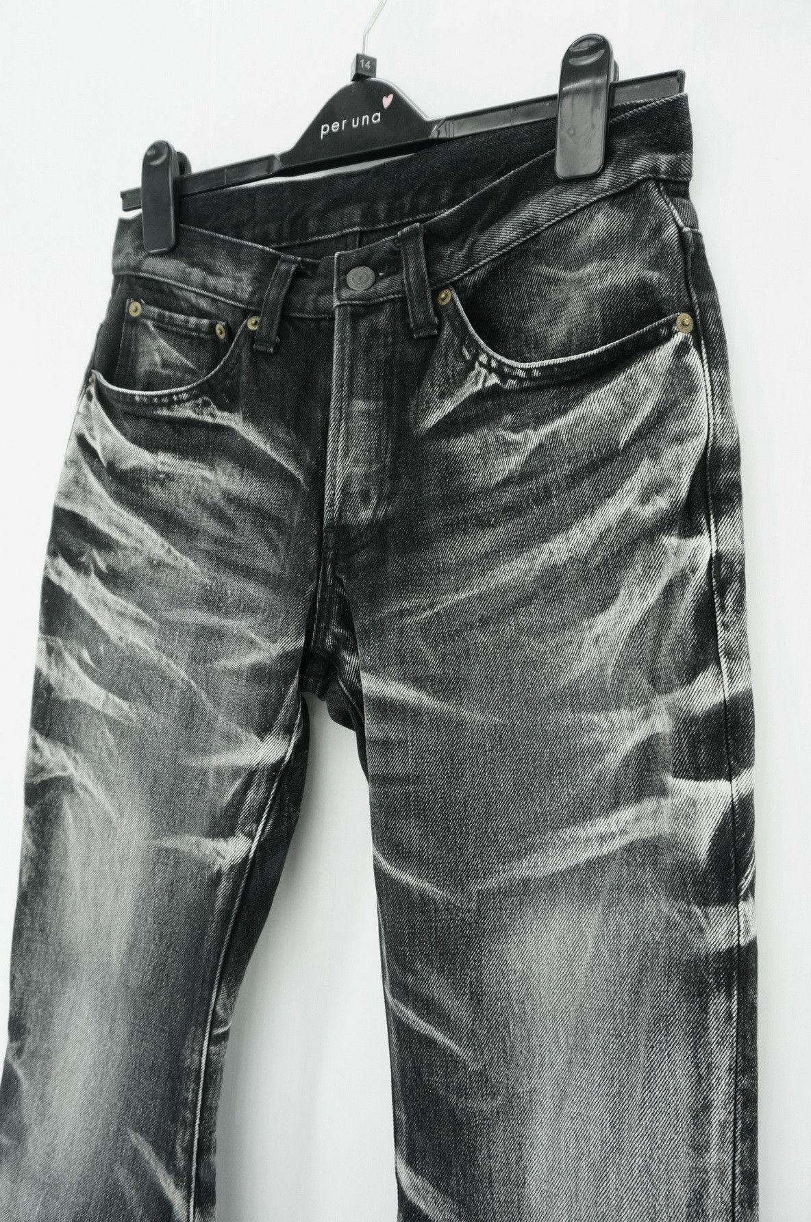 Tornado Mart DopeVtg🇯🇵TORNADO MART Distressed Short rise Flared Jeans Size US 28 / EU 44 - 2 Thumbnail