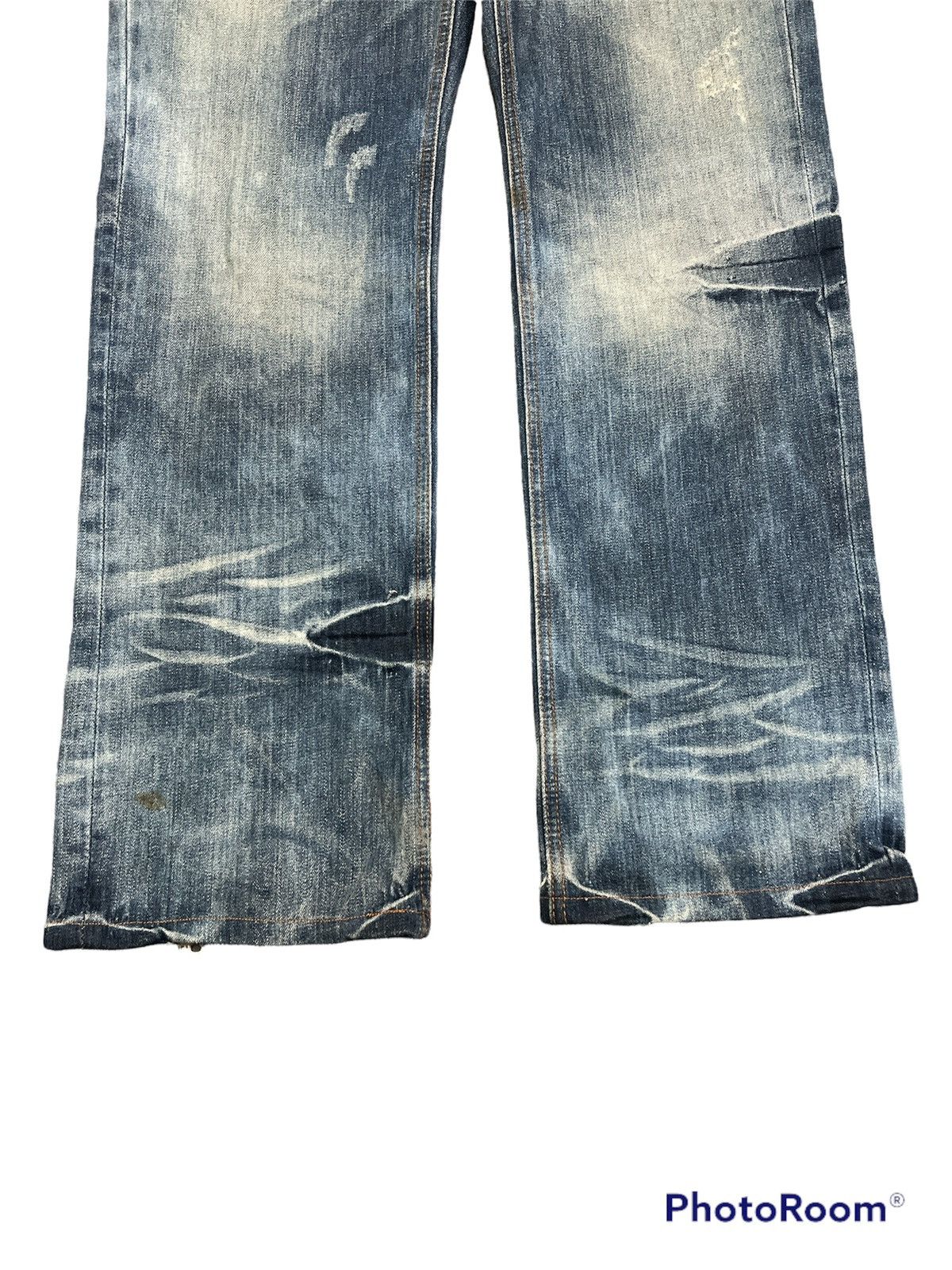 Japanese Brand SUPER SICK🔥 Semantic Design Washed Distressed Denim Pant Size US 35 - 5 Thumbnail