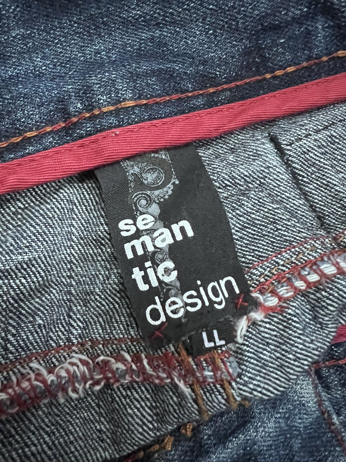 Japanese Brand SUPER SICK🔥 Semantic Design Washed Distressed Denim Pant Size US 35 - 8 Thumbnail