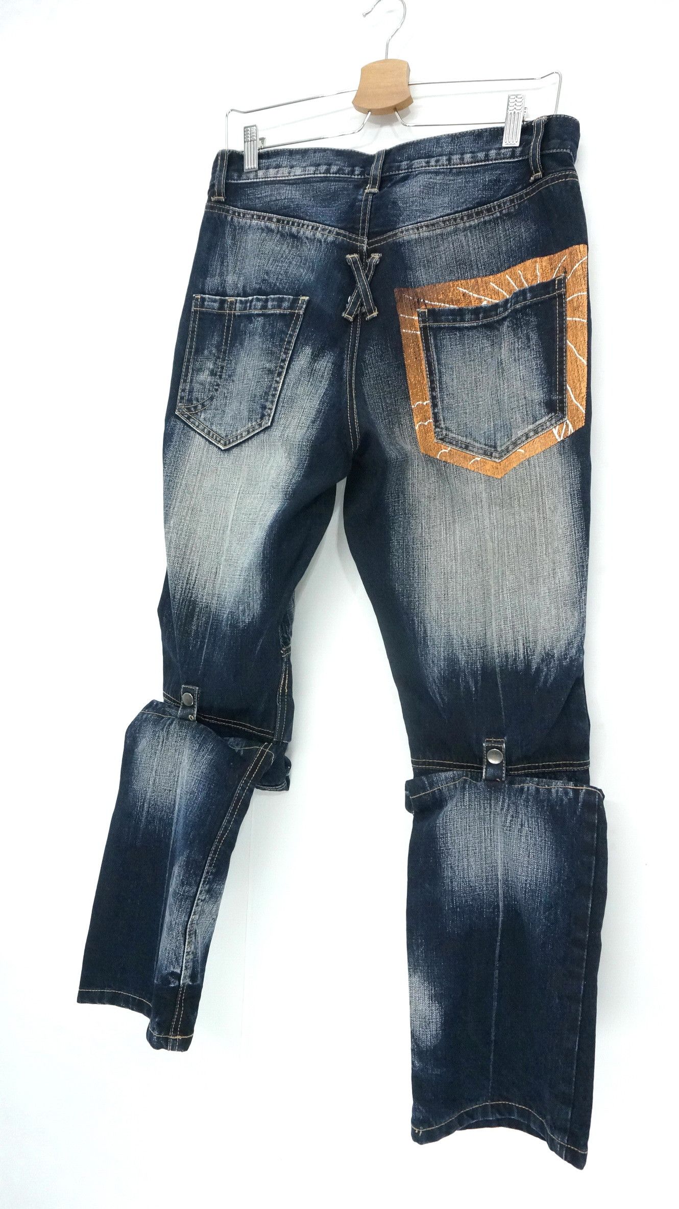 PPFM Dope PPFM Double Waist Distressed Roll Up Jeans Size US 29 - 5 Thumbnail