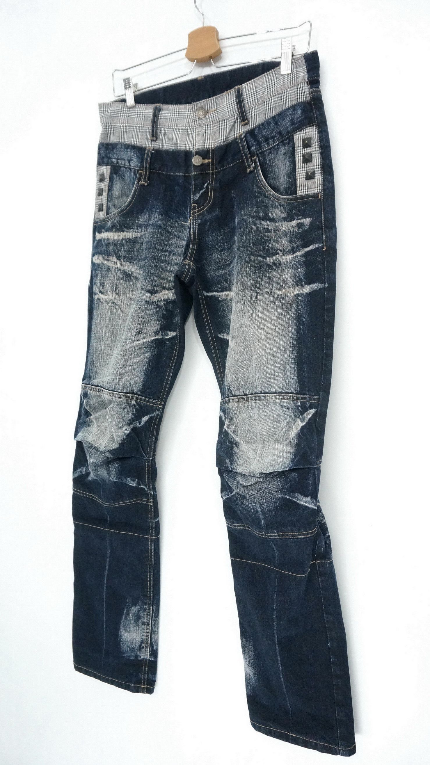 PPFM Dope PPFM Double Waist Distressed Roll Up Jeans Size US 29 - 2 Thumbnail
