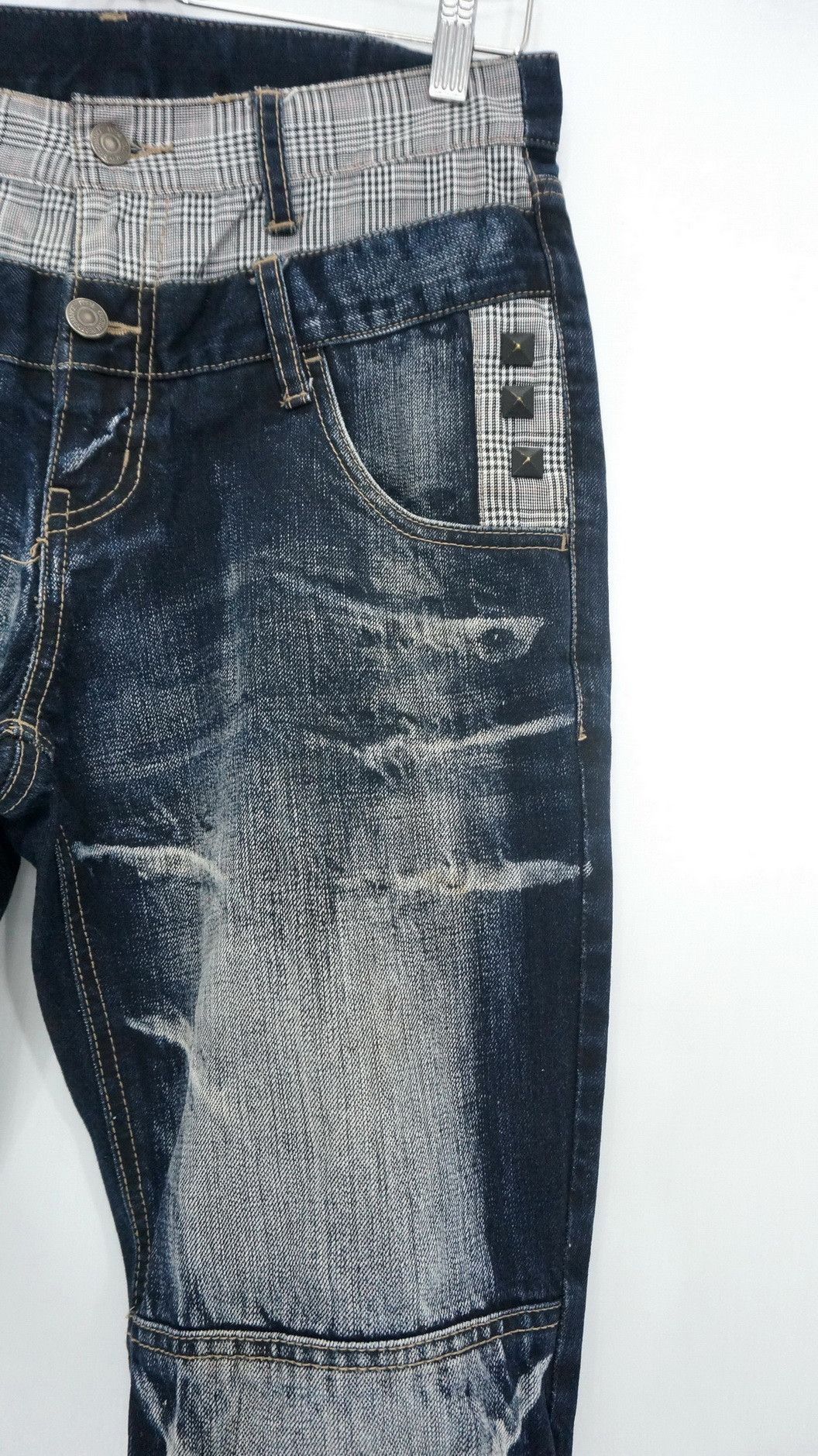 PPFM Dope PPFM Double Waist Distressed Roll Up Jeans Size US 29 - 7 Thumbnail