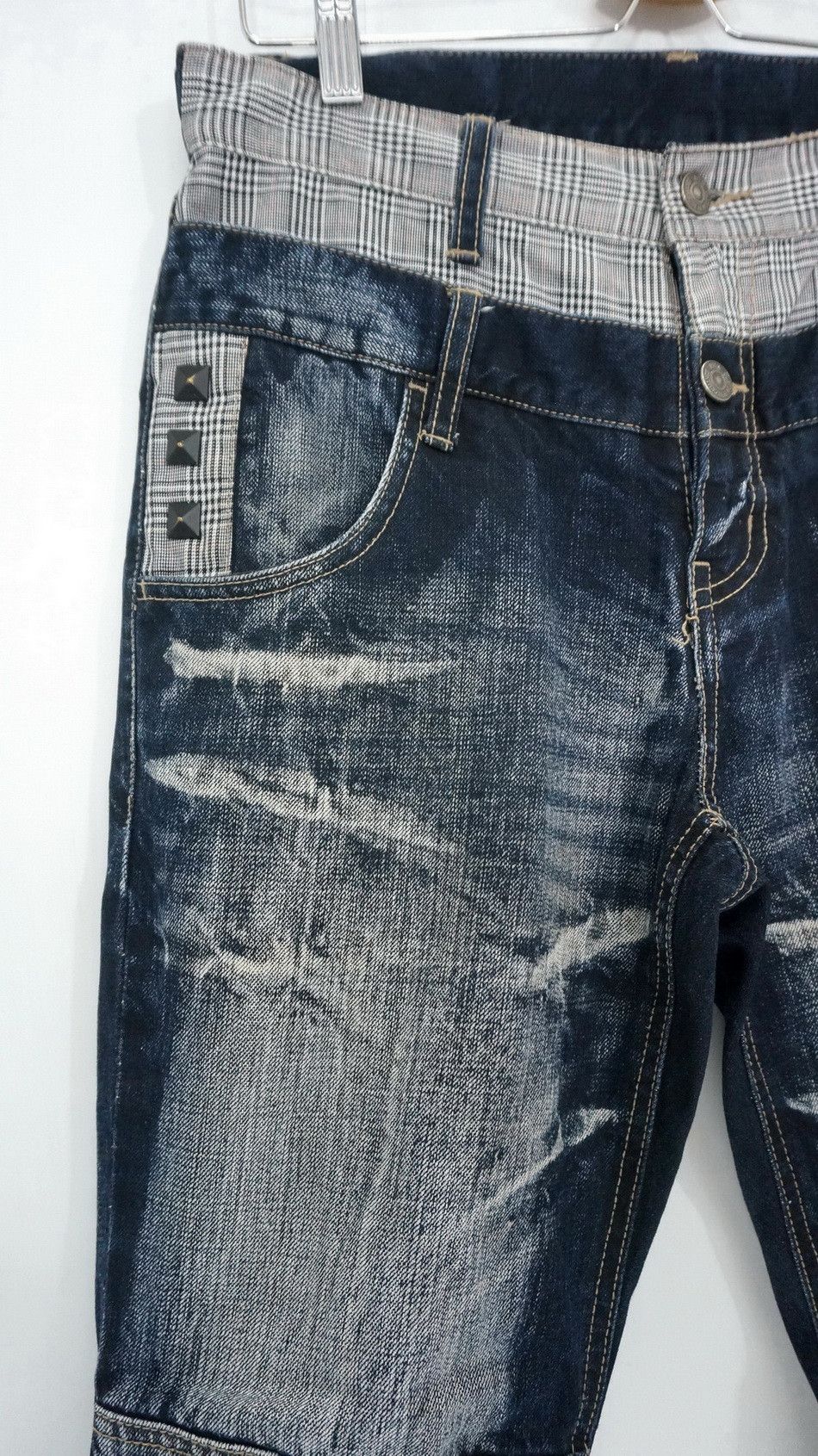 PPFM Dope PPFM Double Waist Distressed Roll Up Jeans Size US 29 - 6 Thumbnail