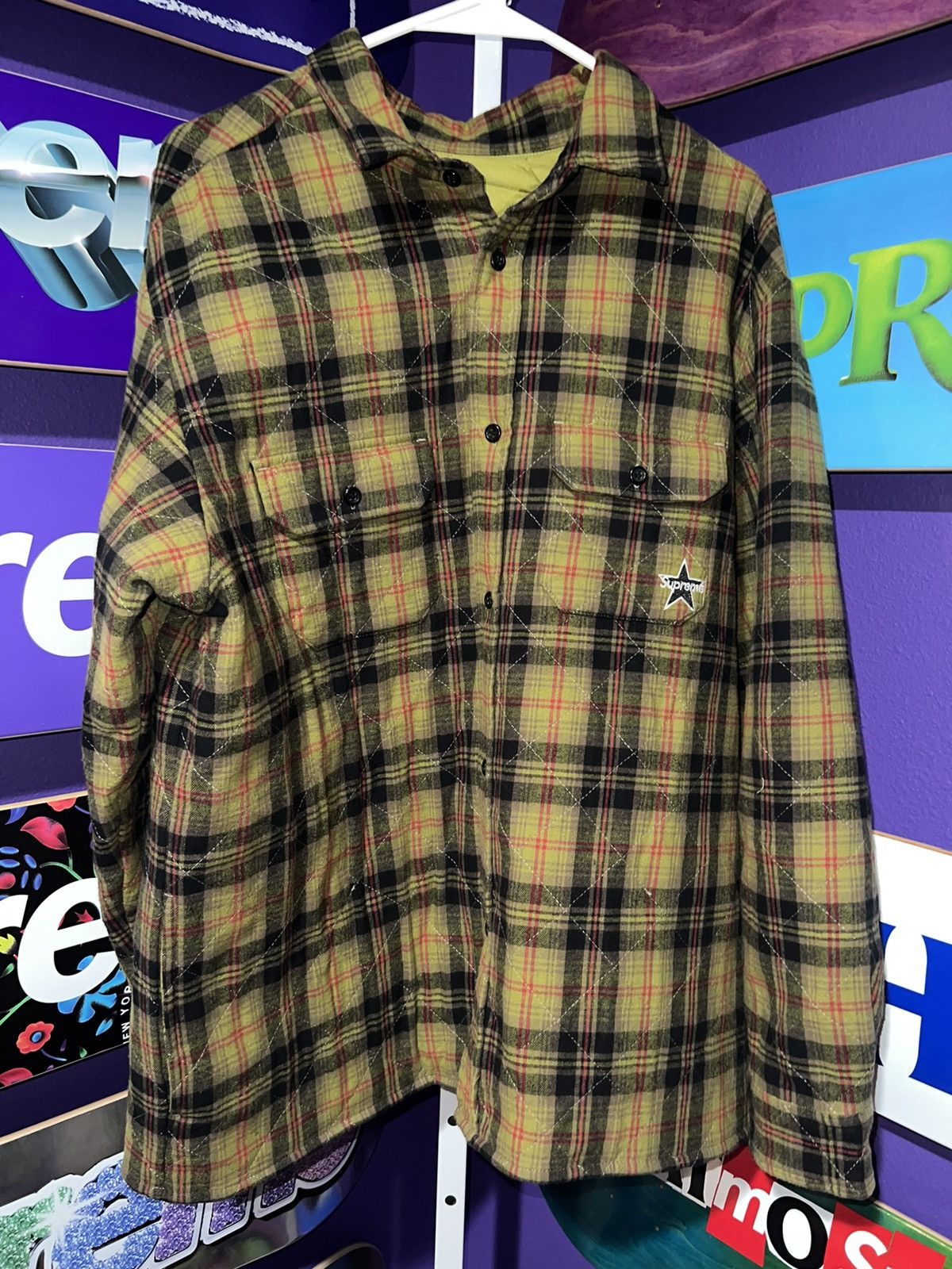 Supreme Supreme Quilted Plaid Flannel Shirt | Grailed