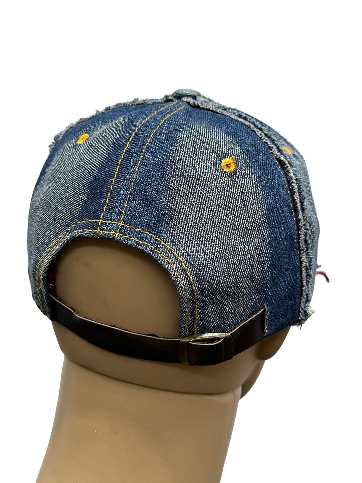 Paul Frank × Vintage DOPE🔥 PAUL FRANK Big Embroidered Logo Distressed Denim Hat Size ONE SIZE - 6 Thumbnail