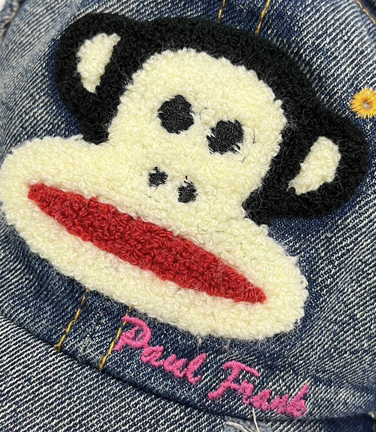 Paul Frank × Vintage DOPE🔥 PAUL FRANK Big Embroidered Logo Distressed Denim Hat Size ONE SIZE - 2 Thumbnail