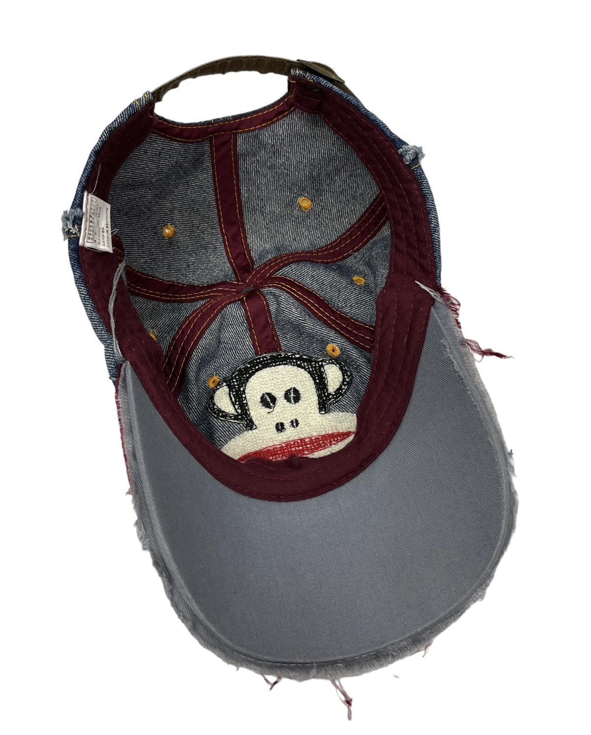 Paul Frank × Vintage DOPE🔥 PAUL FRANK Big Embroidered Logo Distressed Denim Hat Size ONE SIZE - 8 Thumbnail