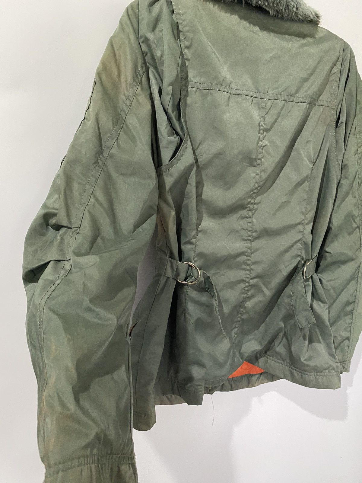 Clutch Fur Green Jacket Outdoor Military Style