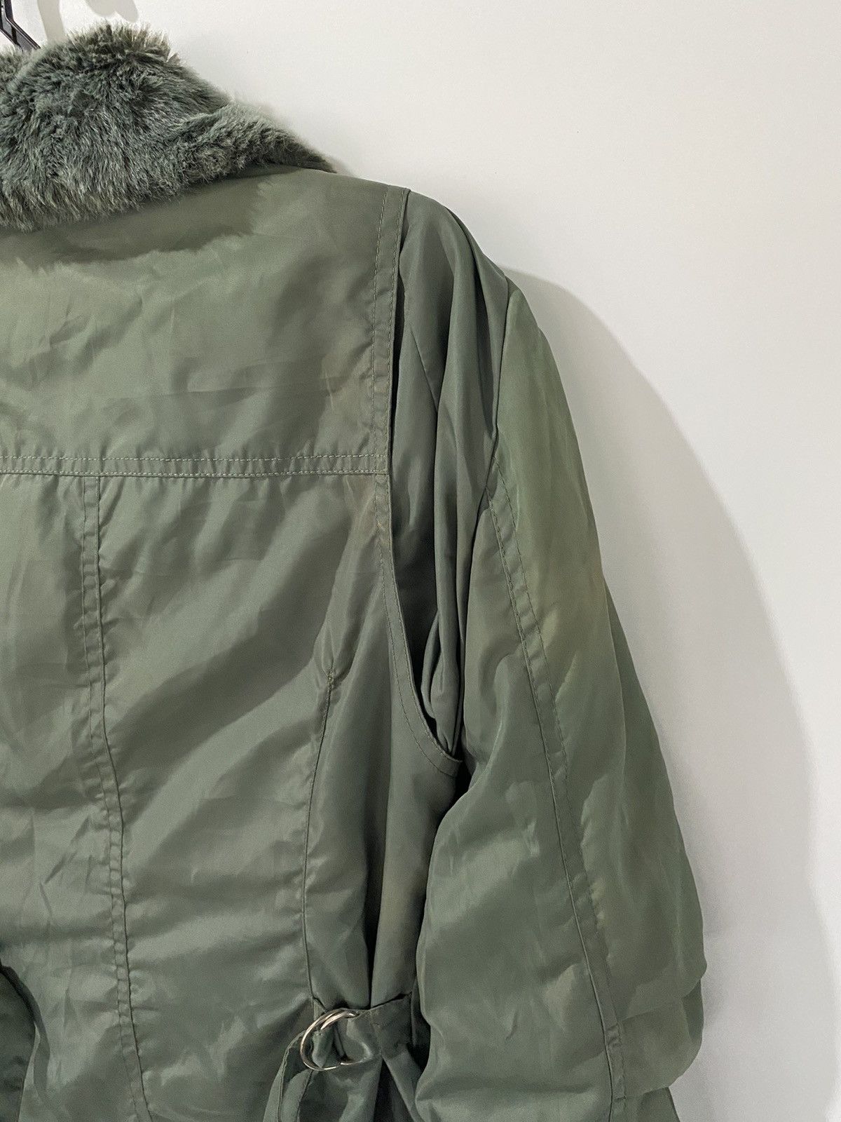 Clutch Fur Green Jacket Outdoor Military Style