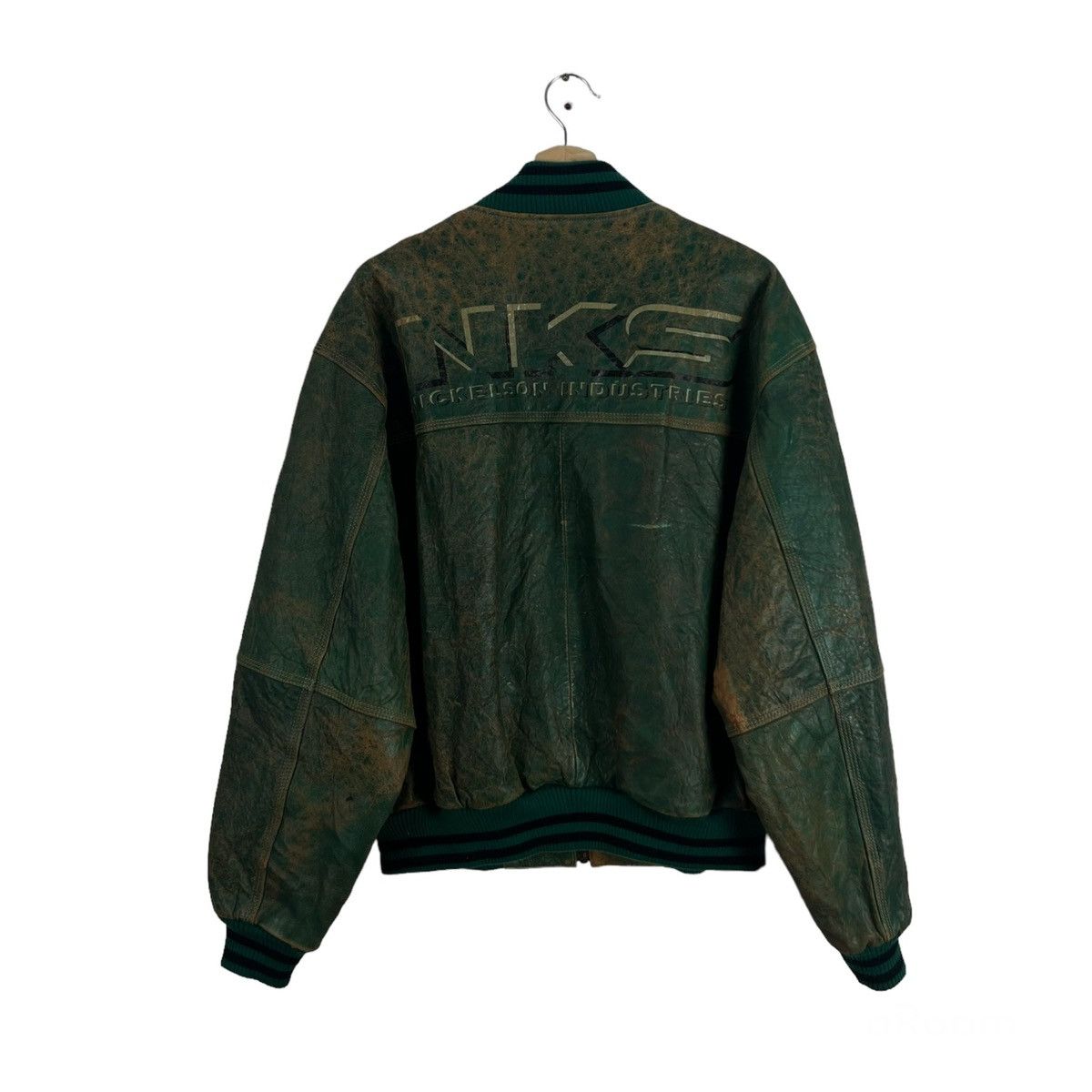 Japanese Brand VINTAGE OAKWOOD LEATHER VARSITY BOMBER JACKET BIG LOGO Size US L / EU 52-54 / 3 - 1 Thumbnail