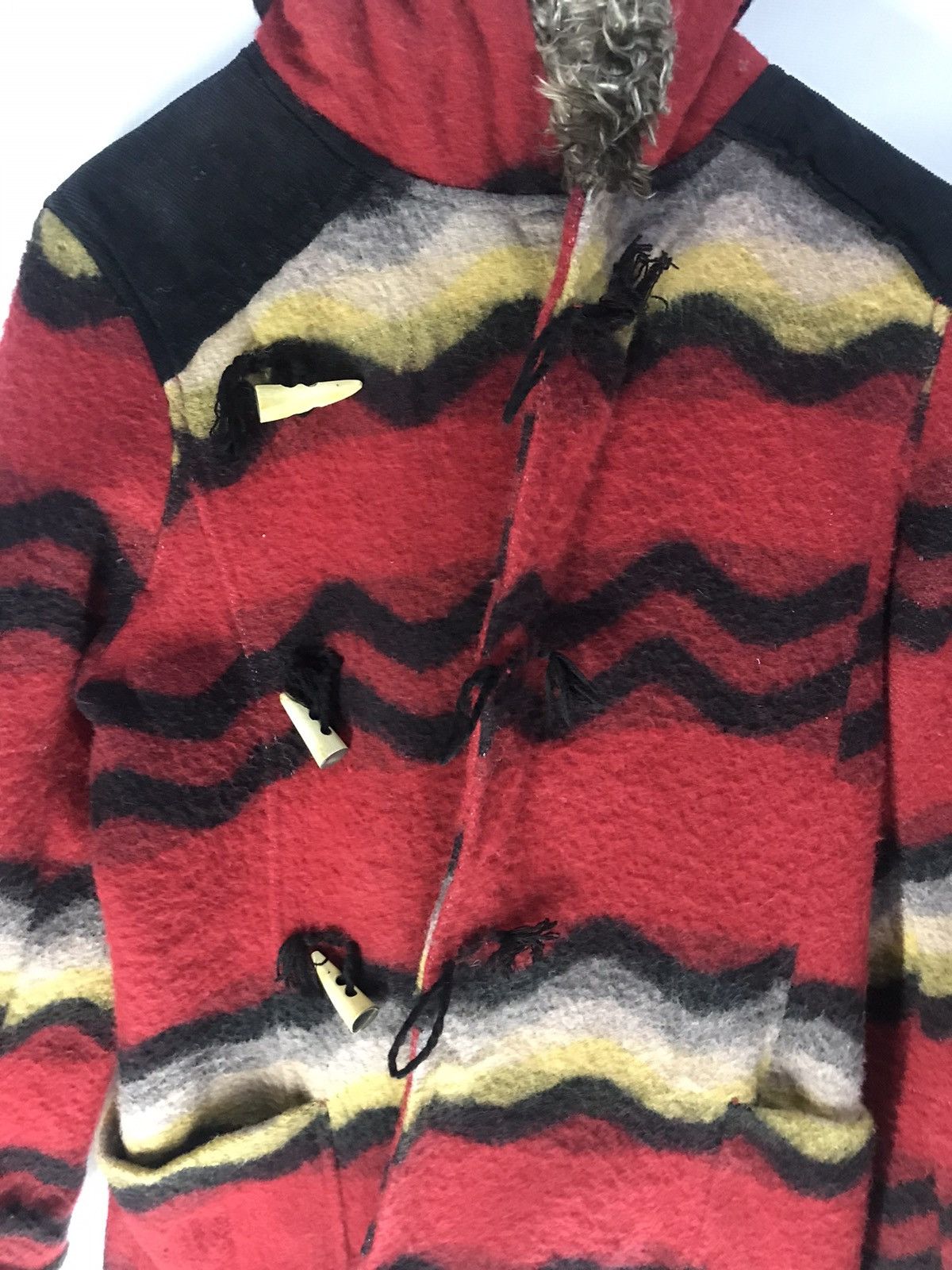 Other Amina multicolor wool jacket with fur hoodie Size US S / EU 44-46 / 1 - 5 Thumbnail