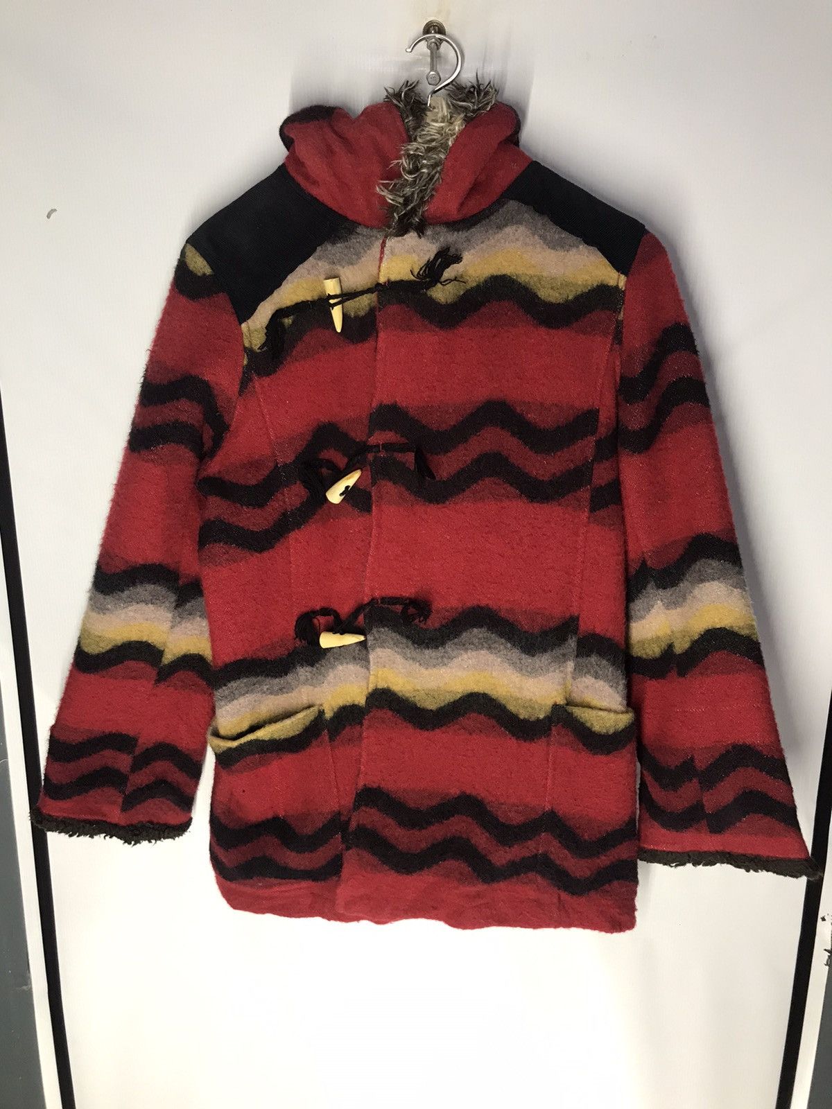 Other Amina multicolor wool jacket with fur hoodie Size US S / EU 44-46 / 1 - 8 Thumbnail