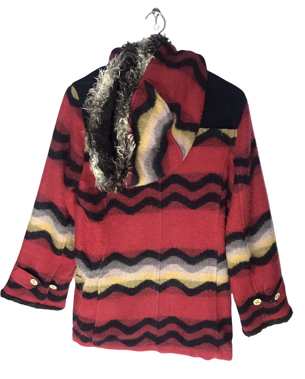 Other Amina multicolor wool jacket with fur hoodie Size US S / EU 44-46 / 1 - 2 Thumbnail