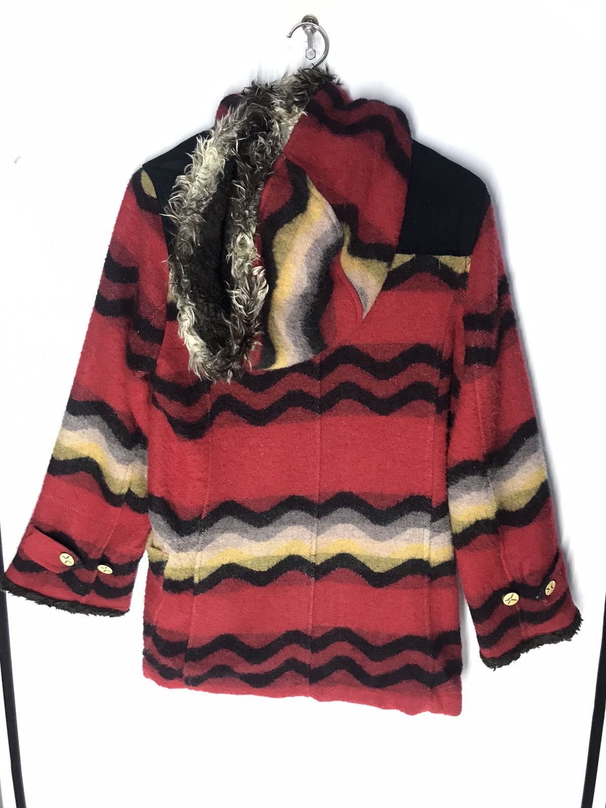 Other Amina multicolor wool jacket with fur hoodie Size US S / EU 44-46 / 1 - 9 Thumbnail