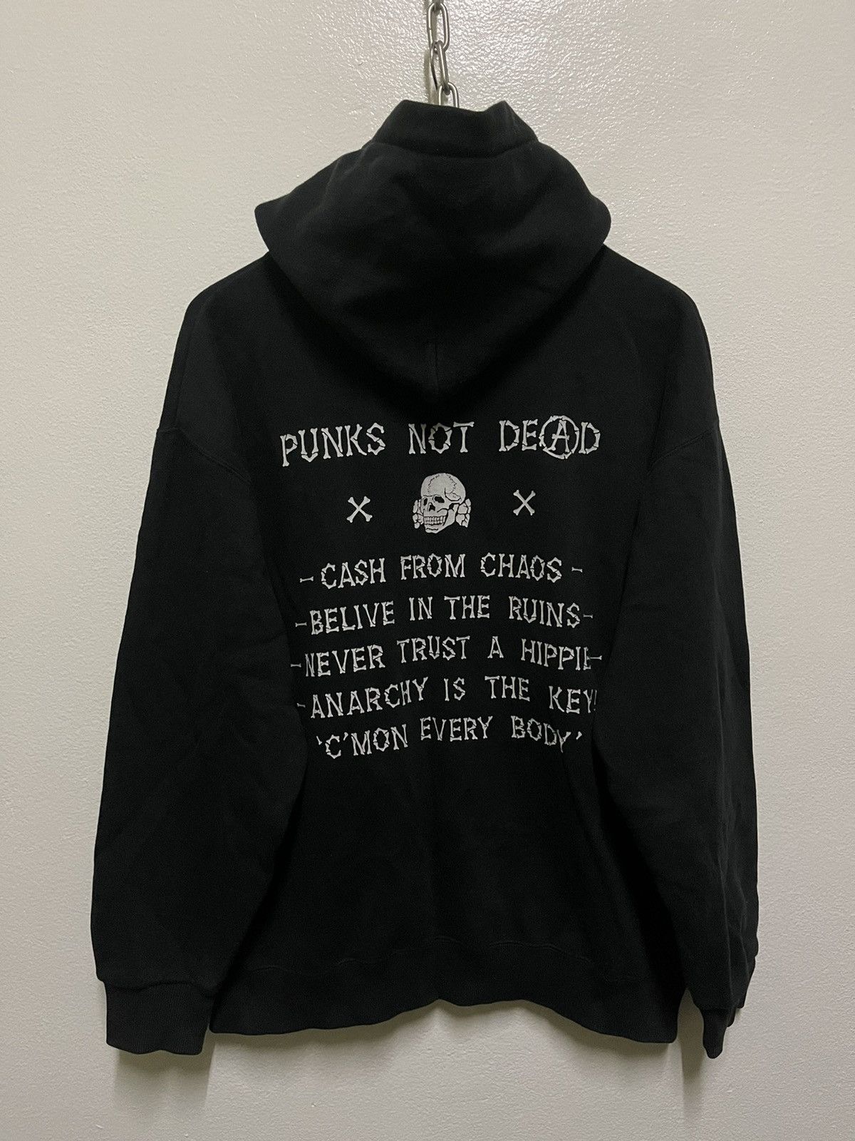 Japanese Brand Punk Not Dead Back Hit Zipper Hoodie Black Size US L / EU 52-54 / 3 - 1 Thumbnail